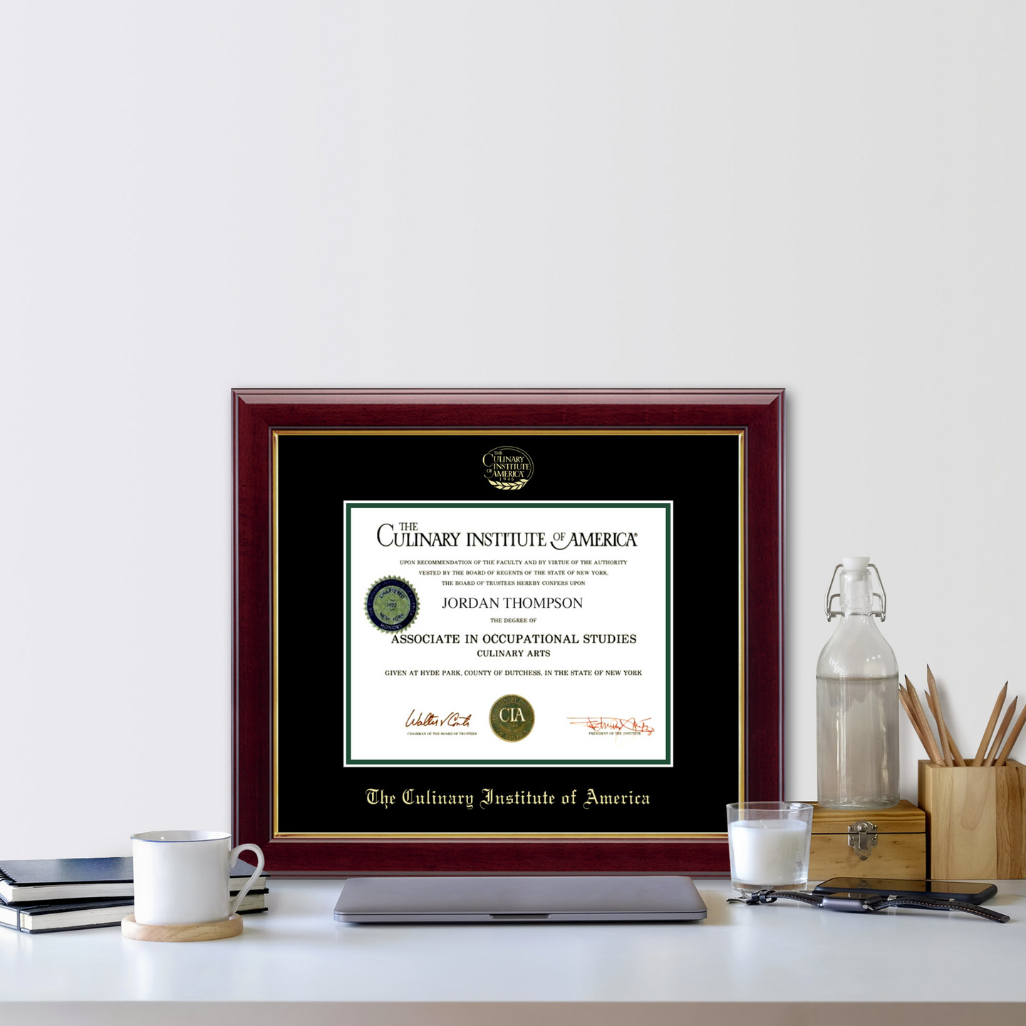 Culinary Institute of America Gold Embossed Diploma Frame in Gallery