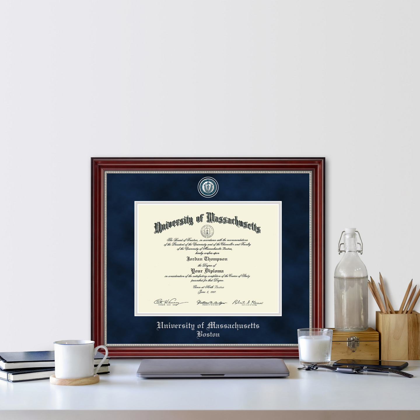 University of Massachusetts Boston Pewter Masterpiece Medallion Diploma ...