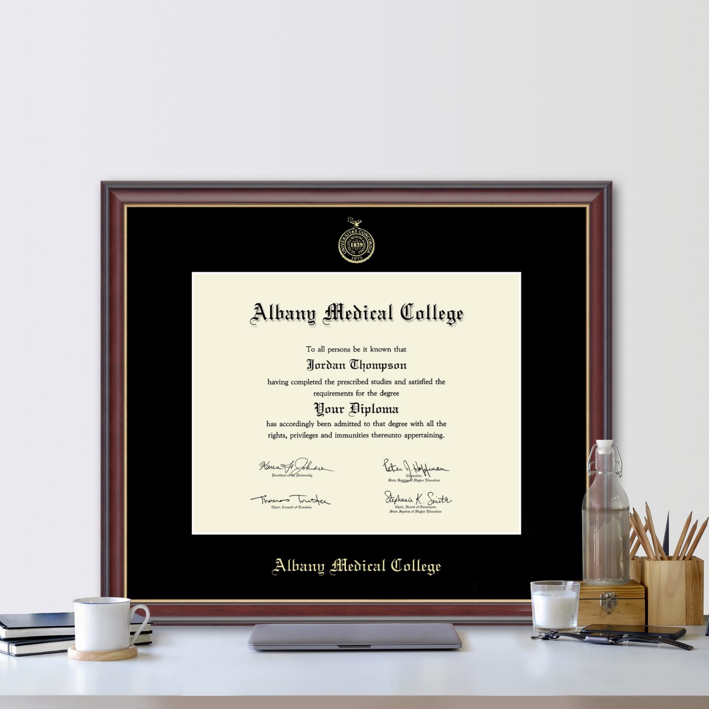 Albany Medical College Gold Embossed Diploma Frame in Studio Gold