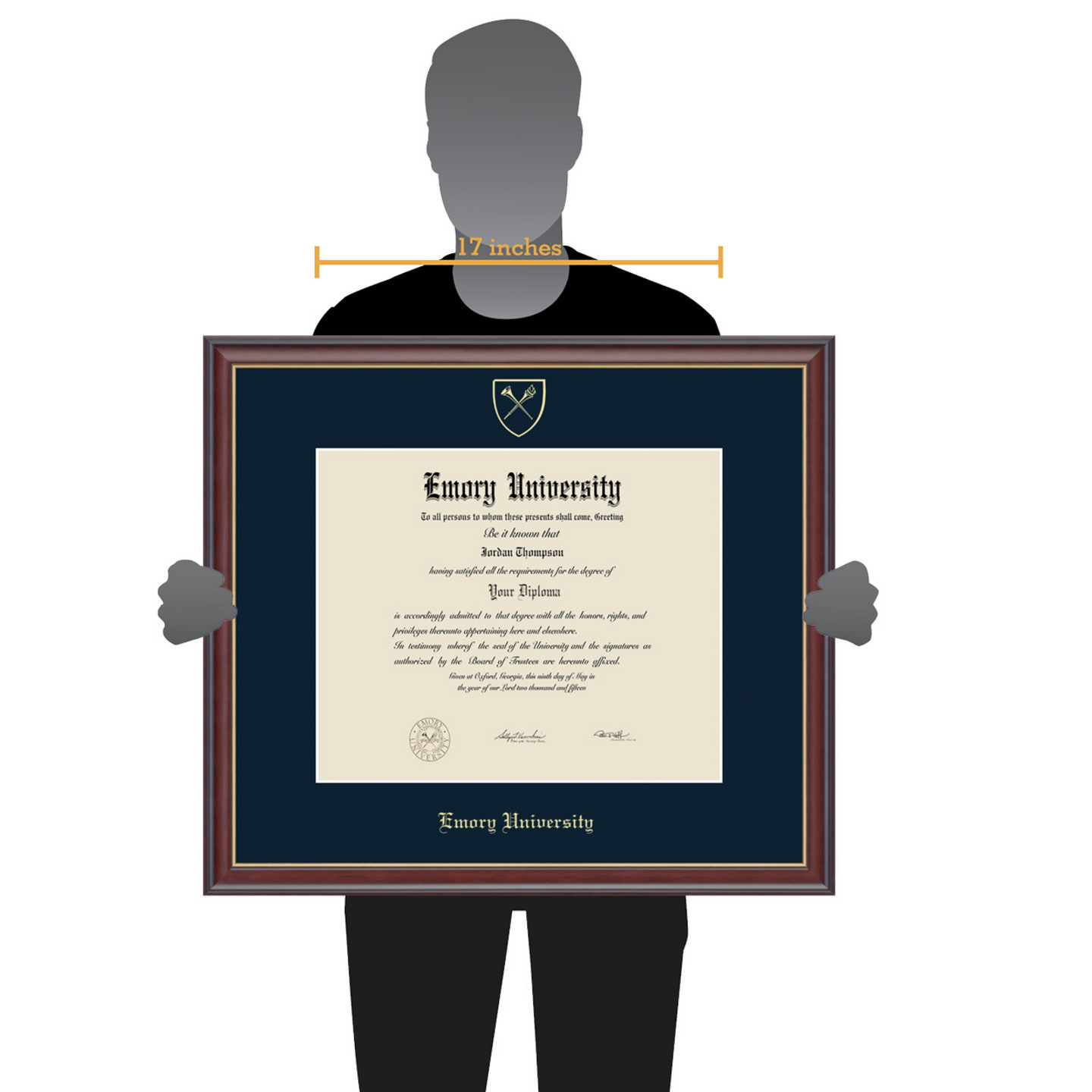 Emory University Gold Embossed Diploma Frame in Studio Gold Item