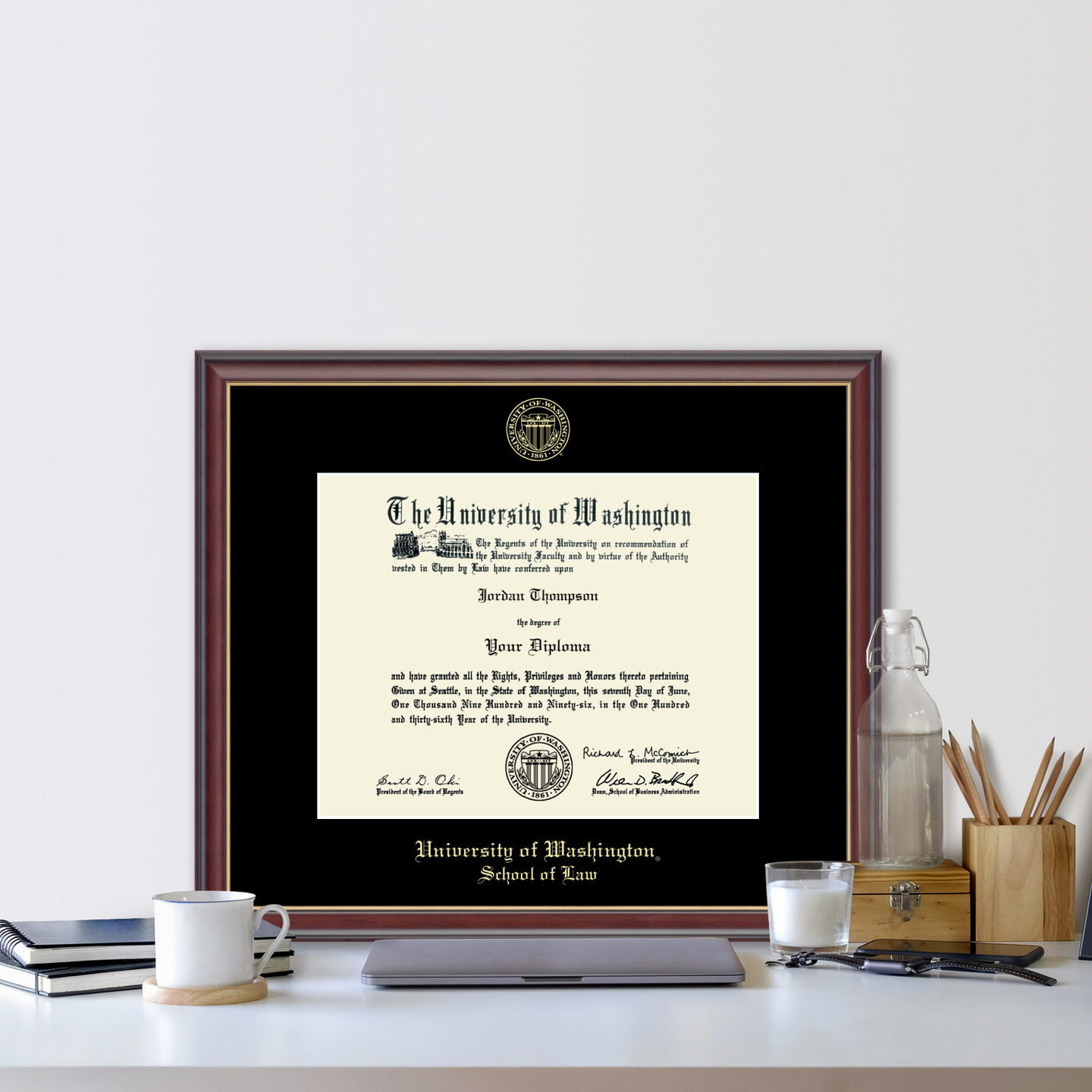 University of Washington Gold Embossed Diploma Frame in Studio Gold