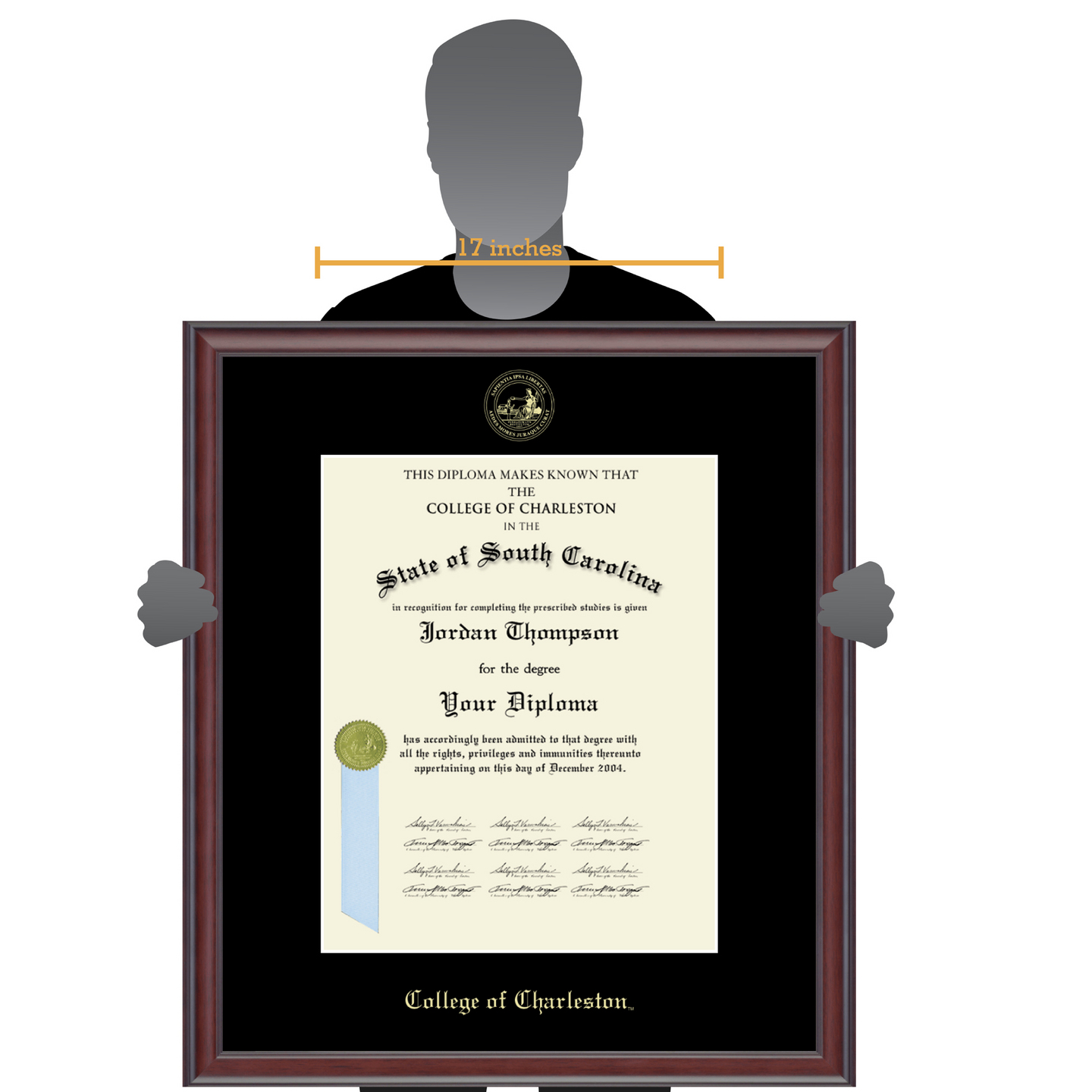 College of Charleston Gold Embossed Diploma Frame in Studio Item