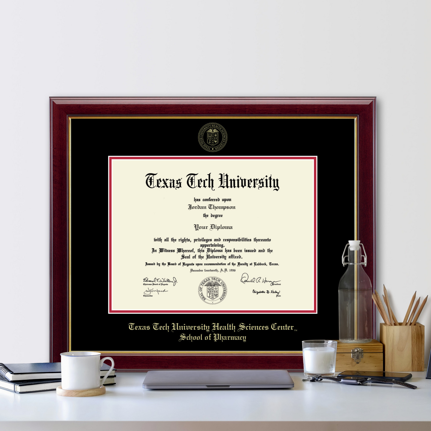 Texas Tech University Health Sciences Center Gold Embossed Diploma ...