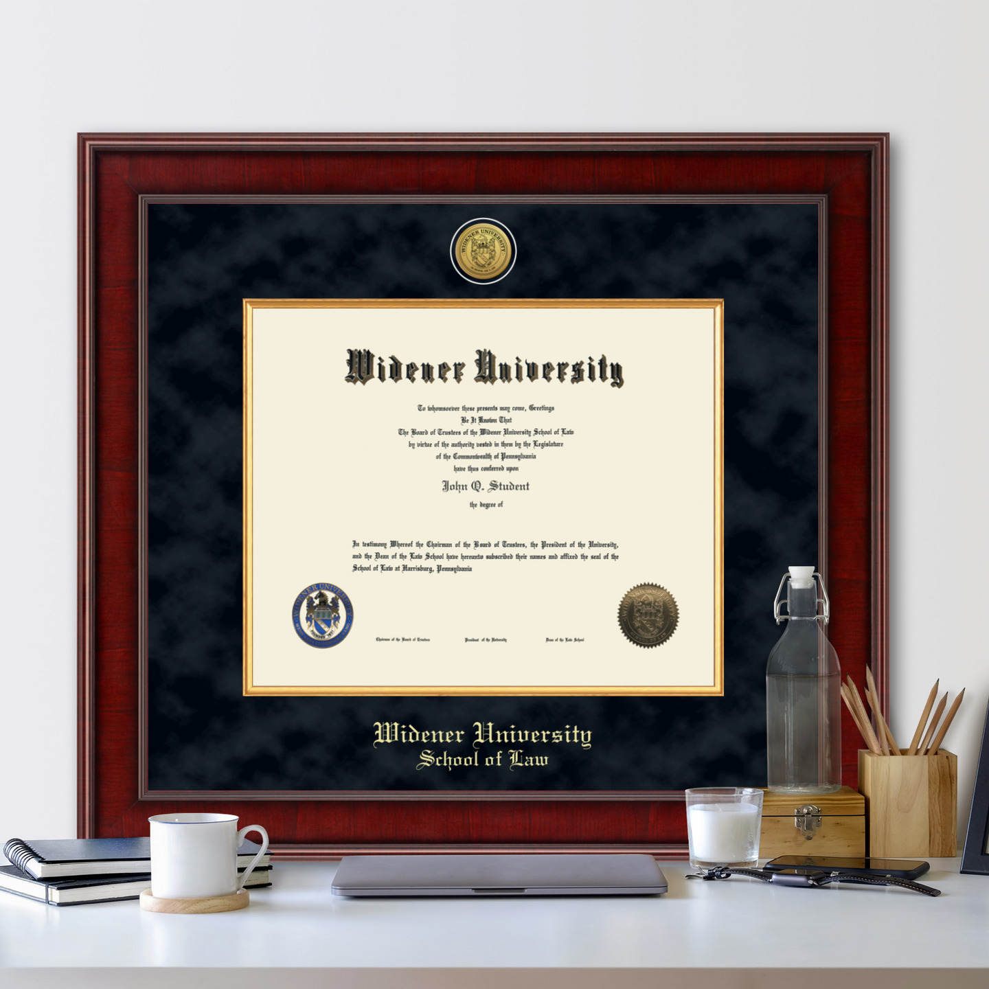 Widener University School of Law Presidential Gold Engraved Diploma