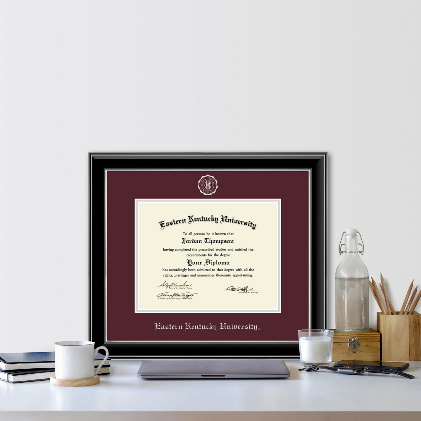 Eastern Kentucky University Silver Embossed Diploma Frame In Onyx ...