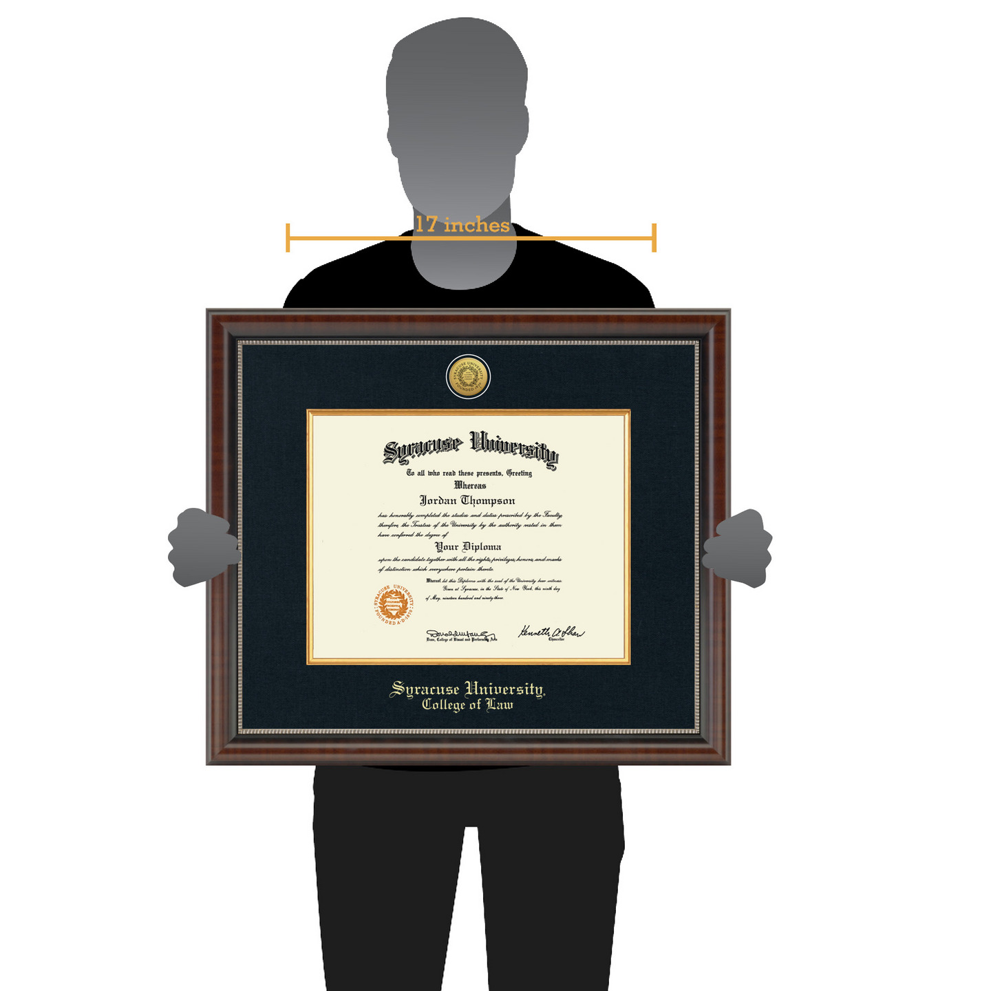 Syracuse University Presidential Gold Engraved Diploma Frame in Chateau