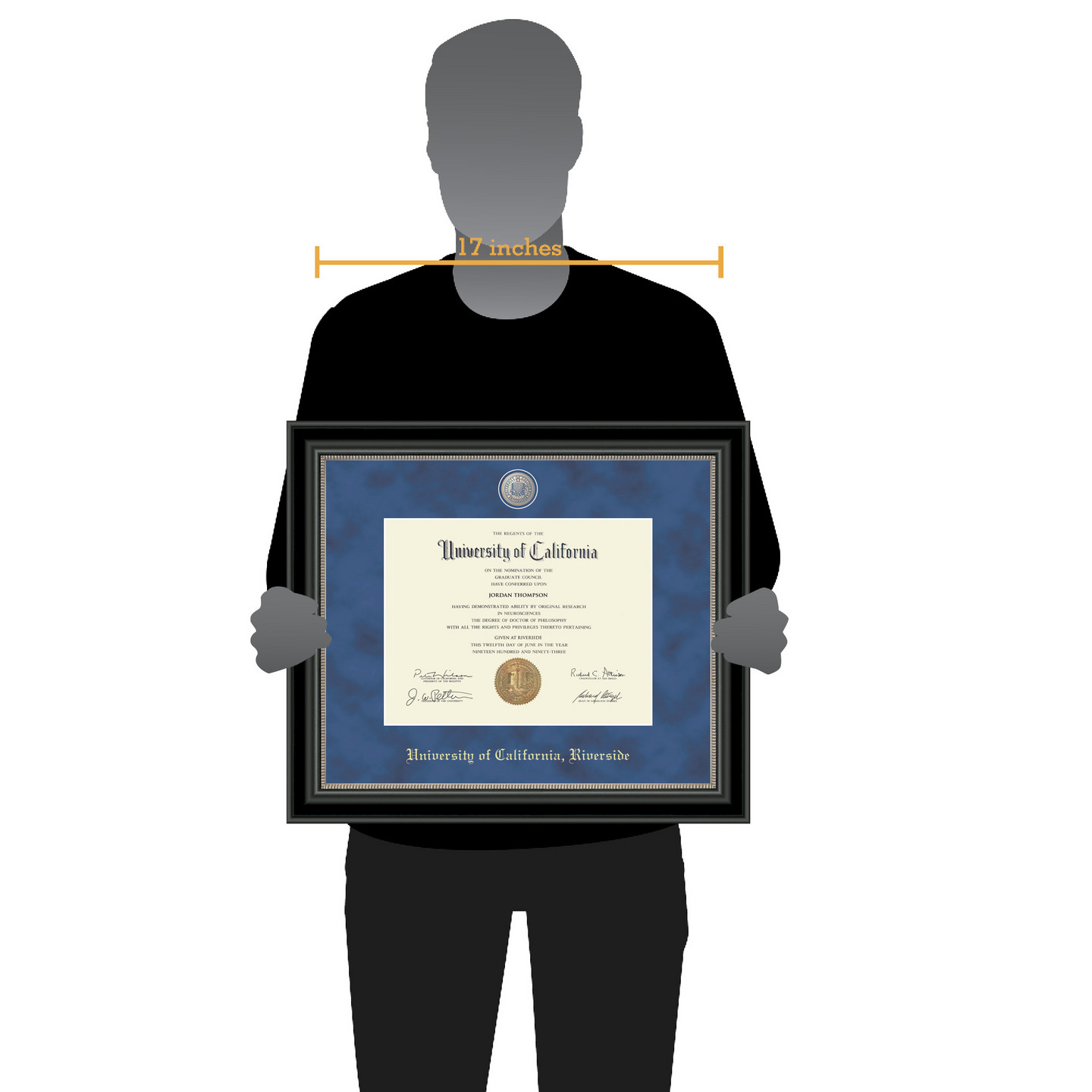 University of California Riverside Regal Edition Diploma Frame in Noir