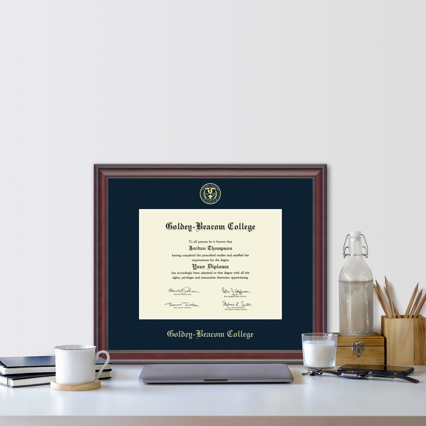 College Gold Embossed Diploma Frame in Studio Item 251579