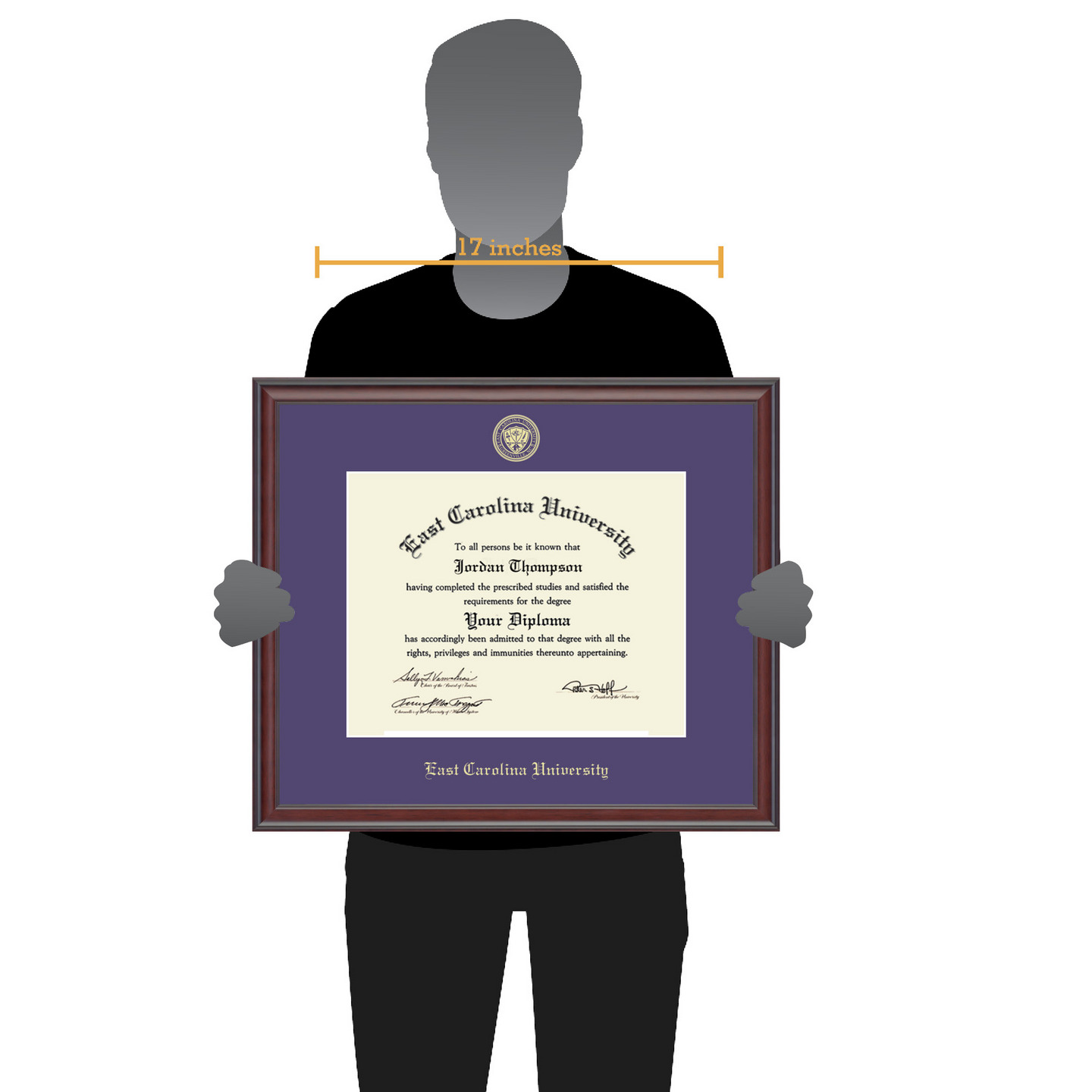 East Carolina University Gold Embossed Diploma Frame in Studio Item