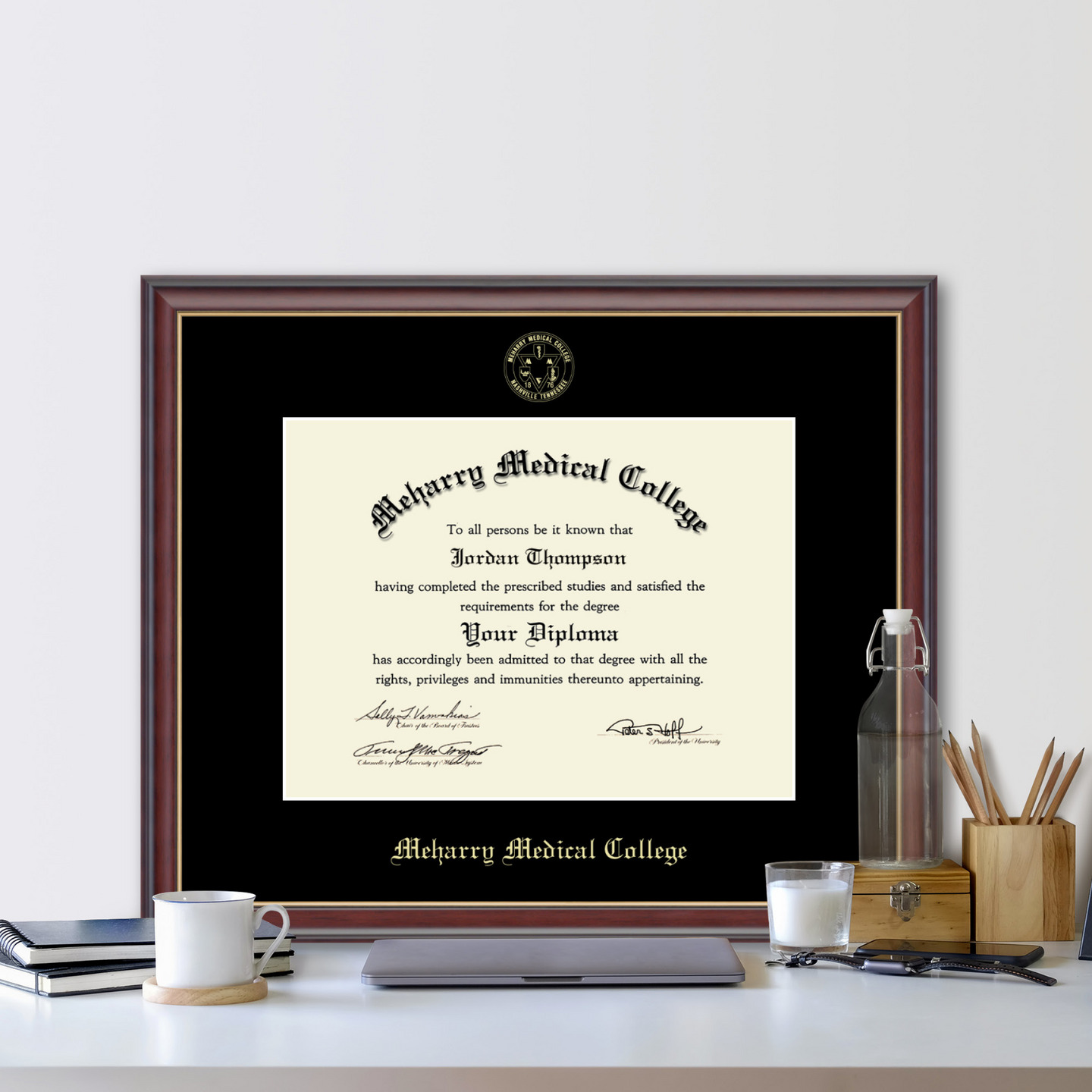 Meharry Medical College Gold Embossed Diploma Frame in Studio Gold