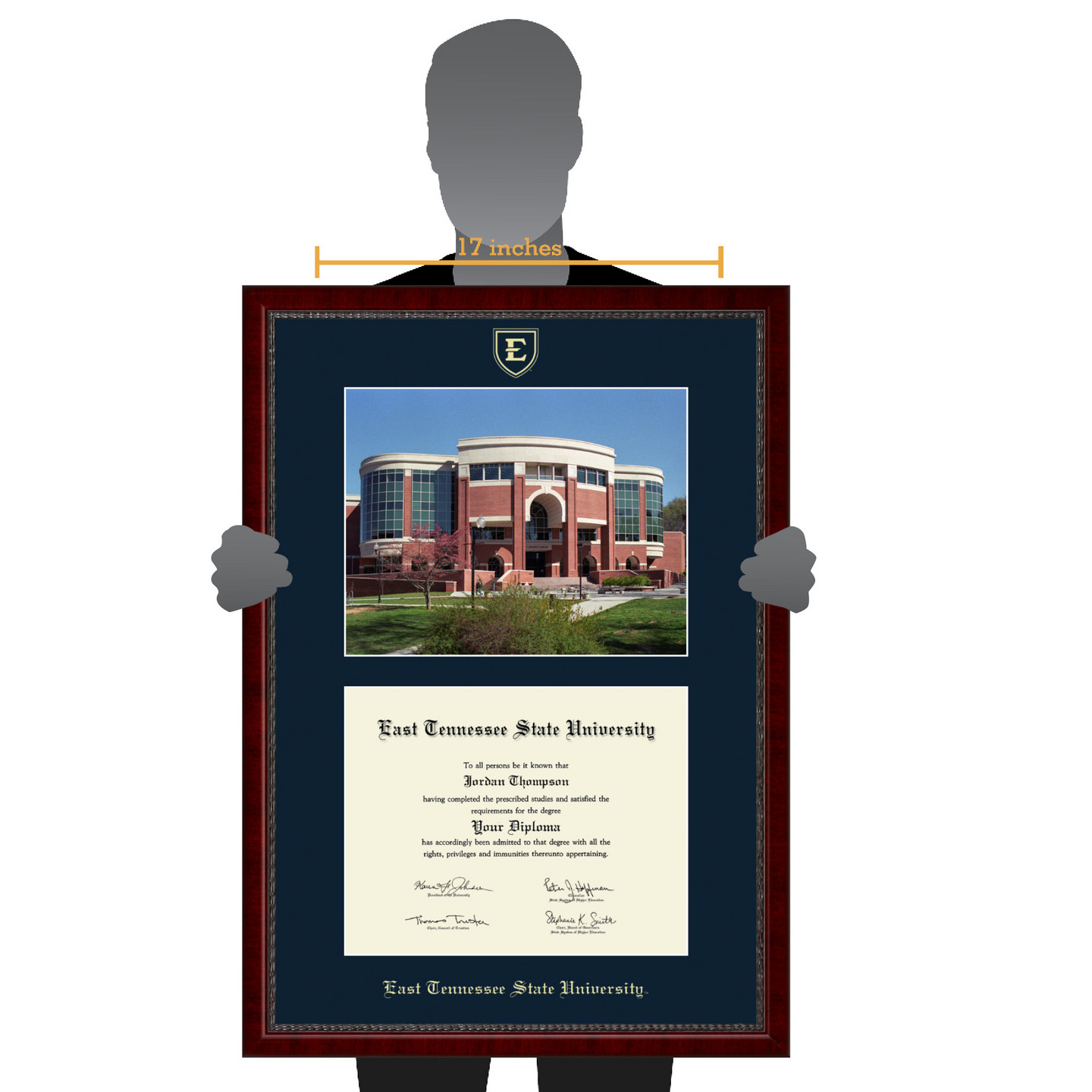 East Tennessee State University Campus Scene Diploma Frame in Sutton