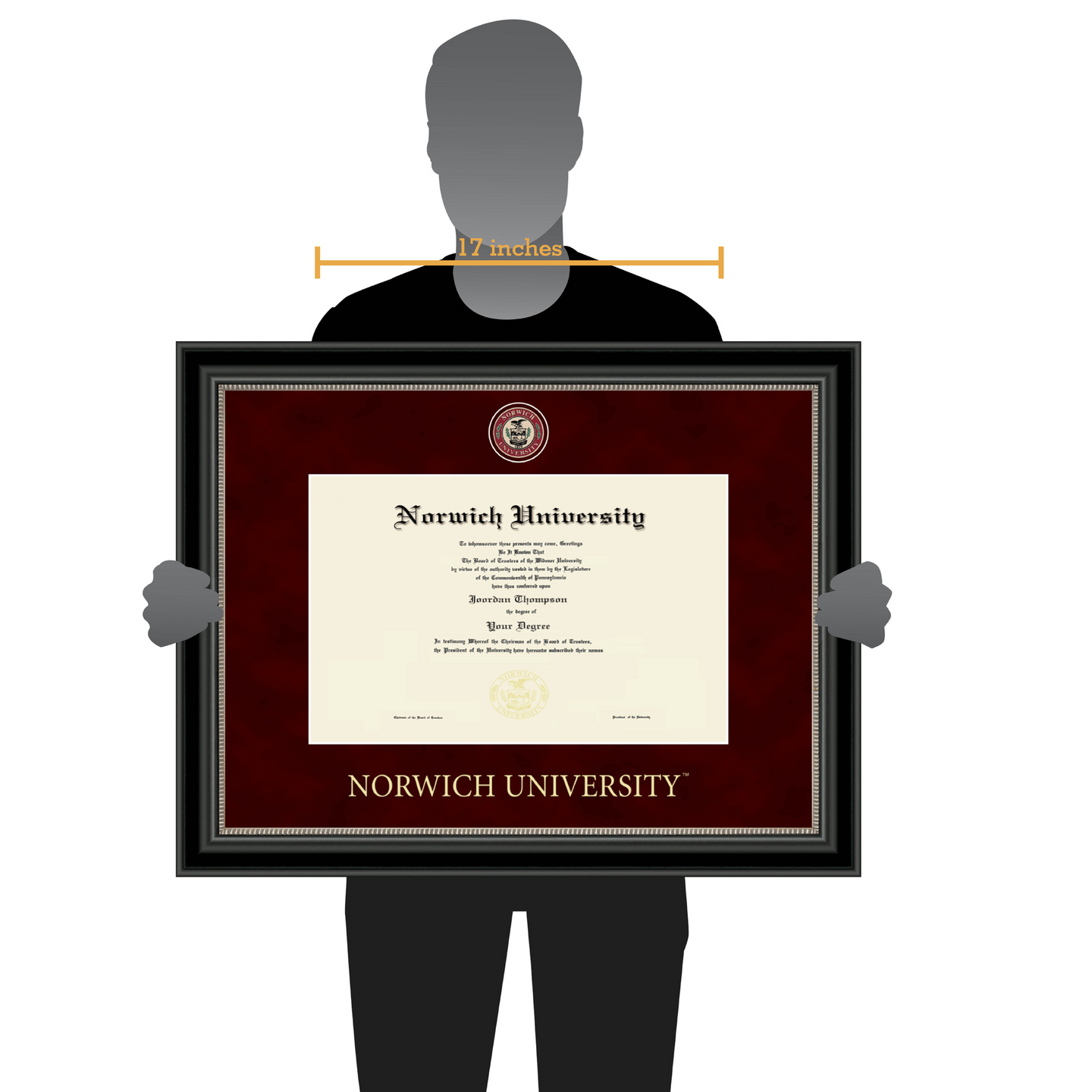 Norwich University Regal Edition Diploma Frame in Noir Item 272712
