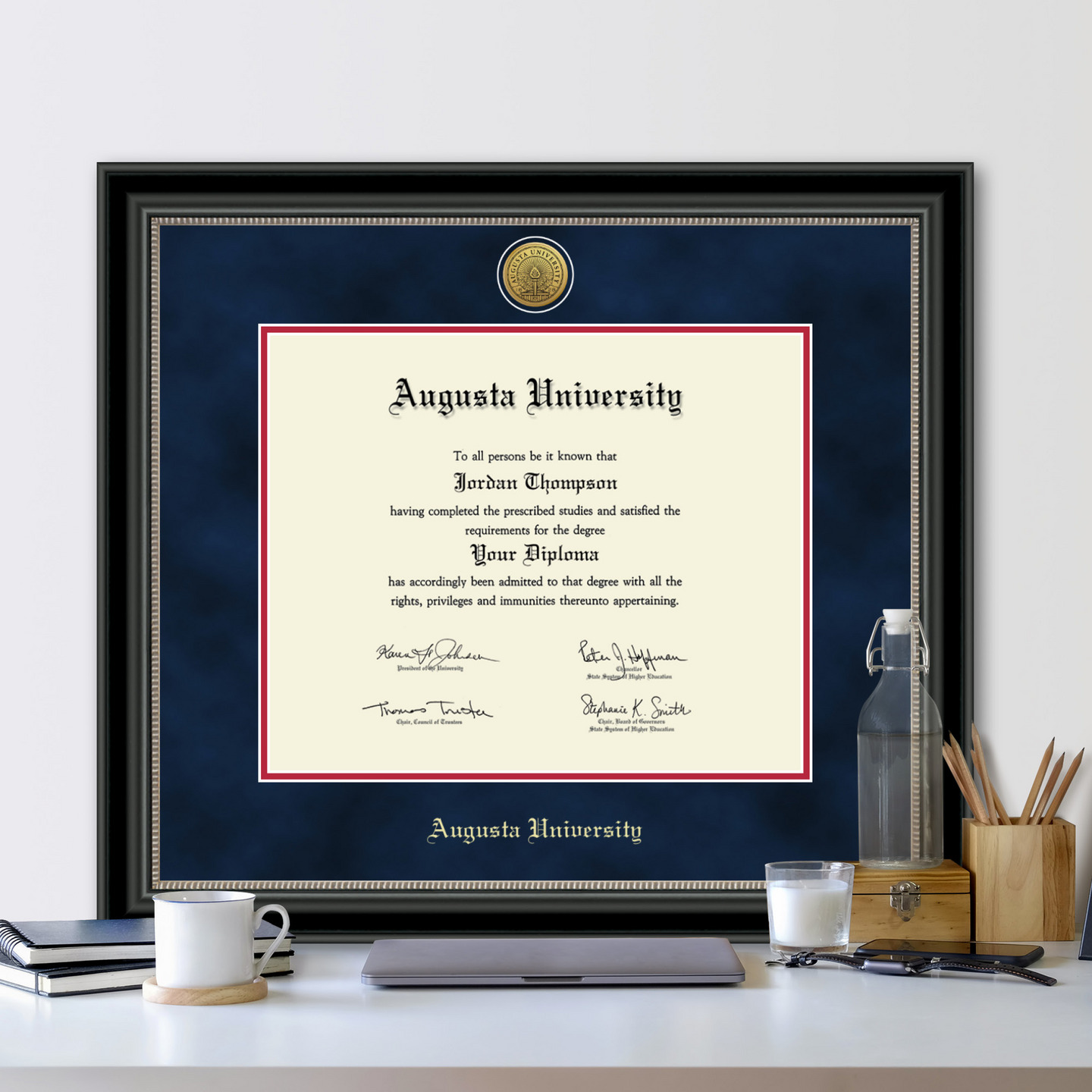 Augusta University Gold Engraved Medallion Diploma Frame in Noir Item 278541 from JagStore