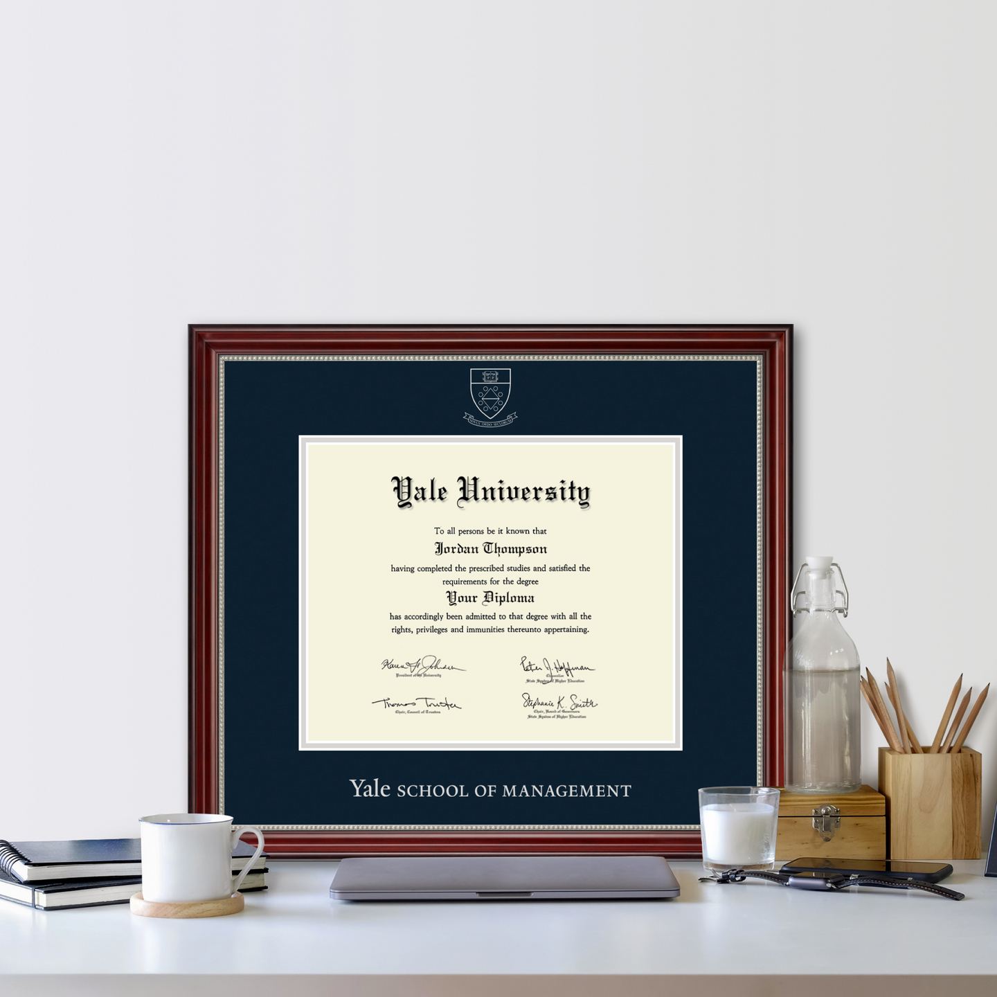 Yale University Silver Embossed Diploma Frame in Kensington Silver ...