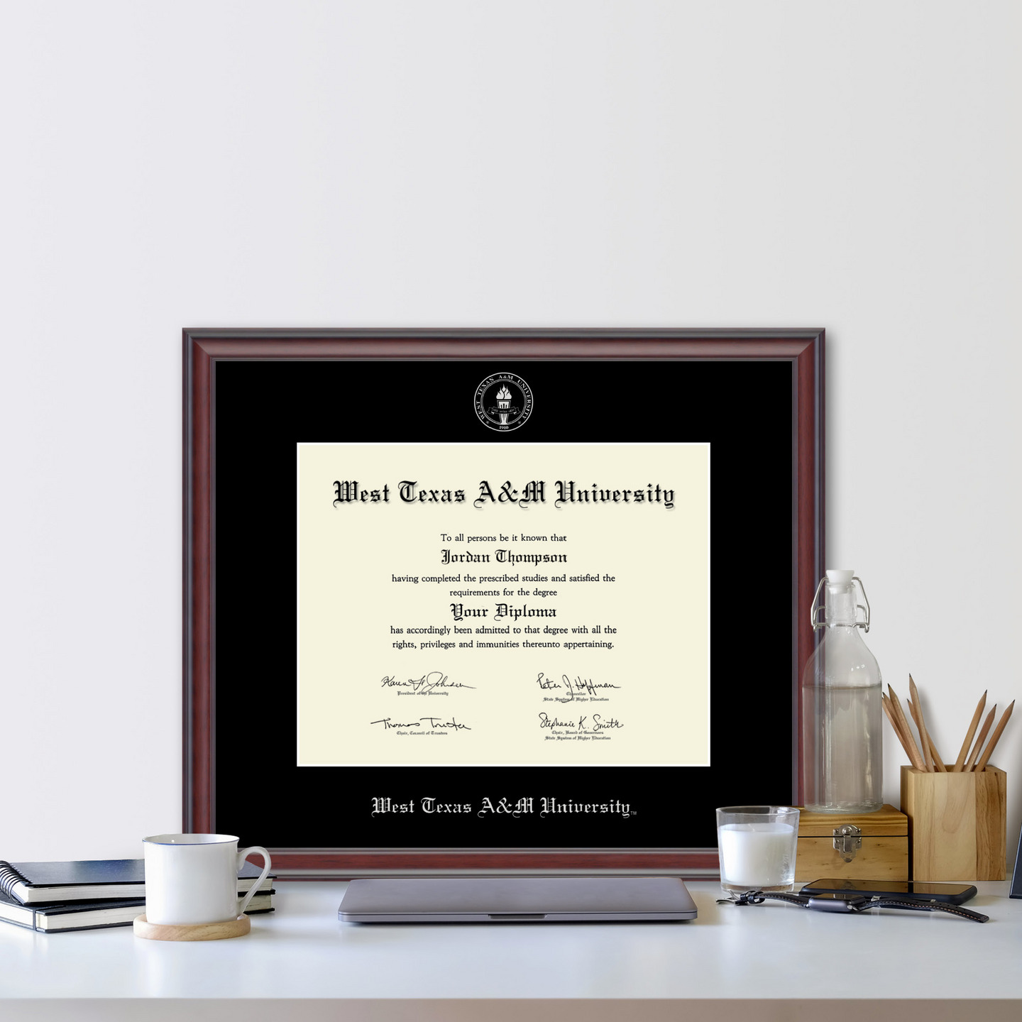 West Texas A&M University Silver Embossed Diploma Frame in Studio