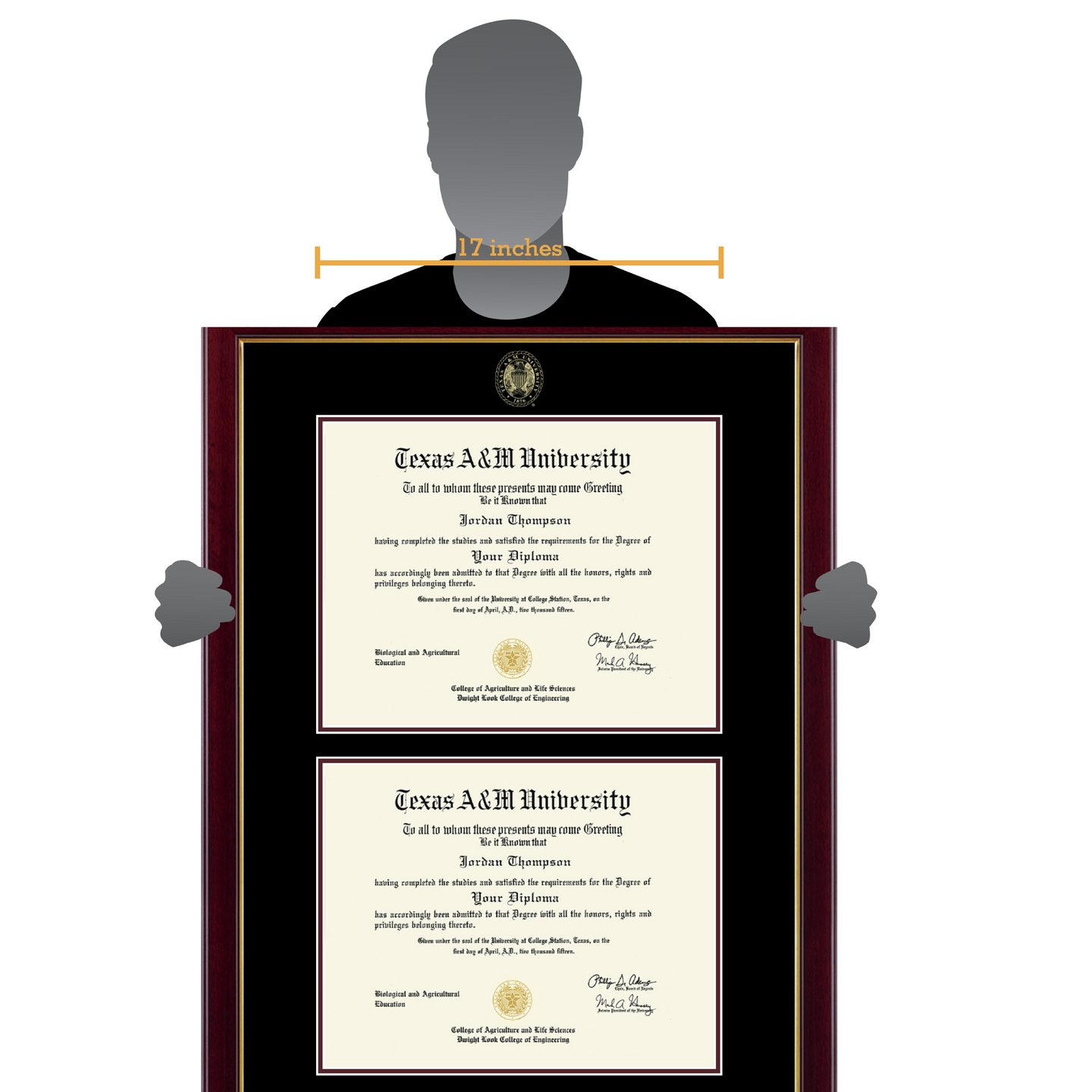 Texas A&M University Double Diploma Frame in Gallery Item 289371