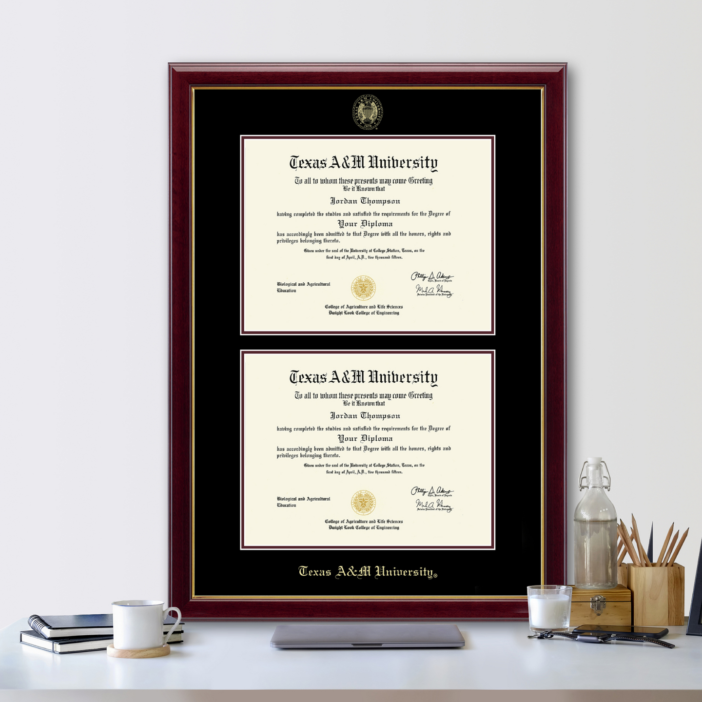 Texas A&M University Double Diploma Frame in Gallery Item 289371
