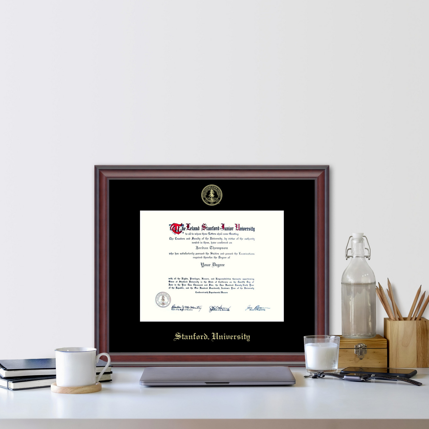 Stanford University Gold Embossed Diploma Frame in Studio Item
