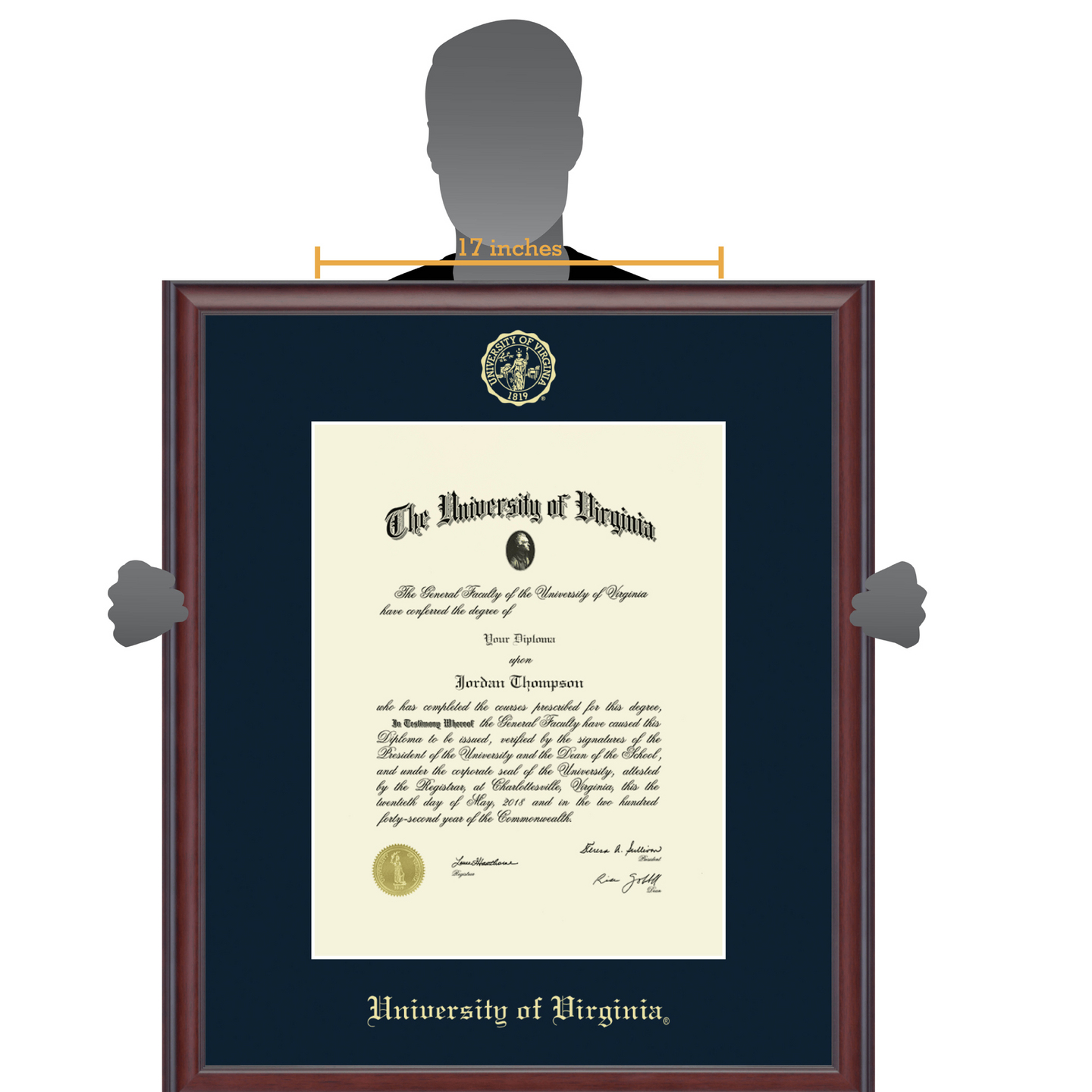 University of Virginia Gold Embossed Diploma Frame in Studio Item 303467