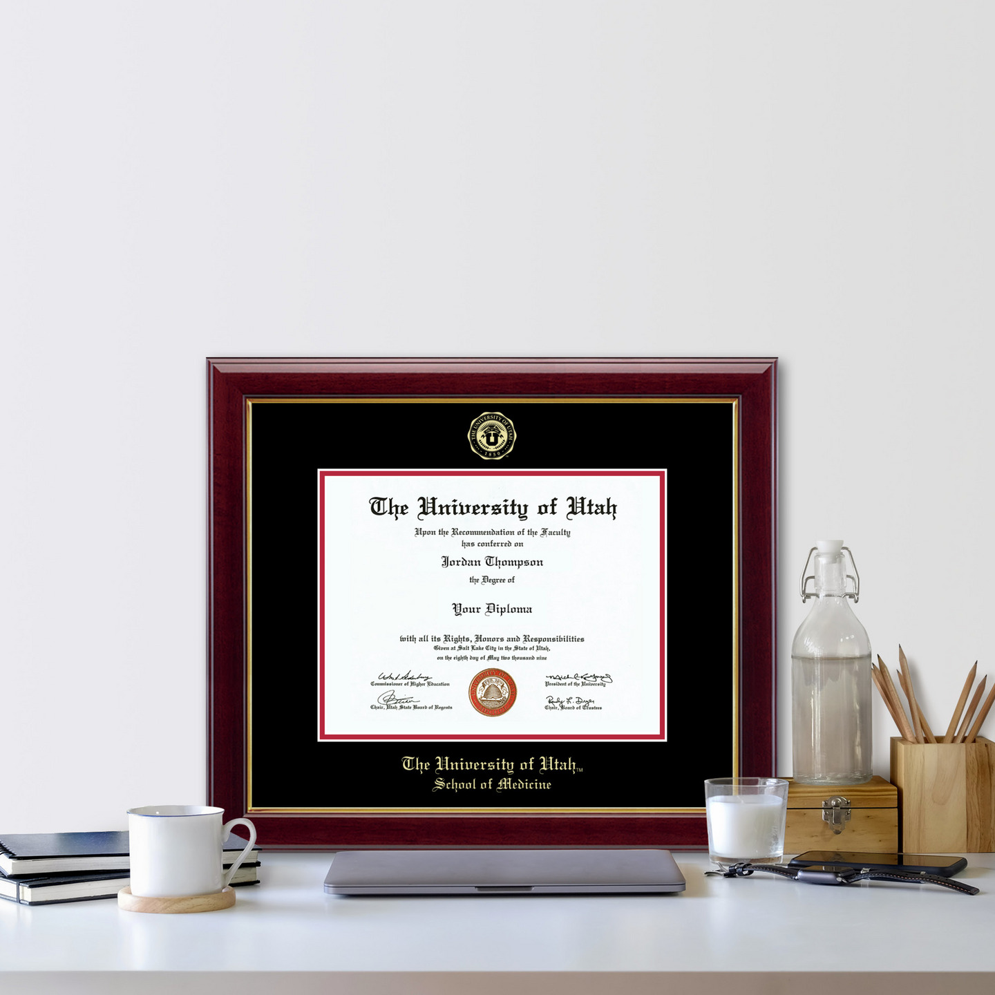The University of Utah Gold Embossed Diploma Frame in Gallery Item