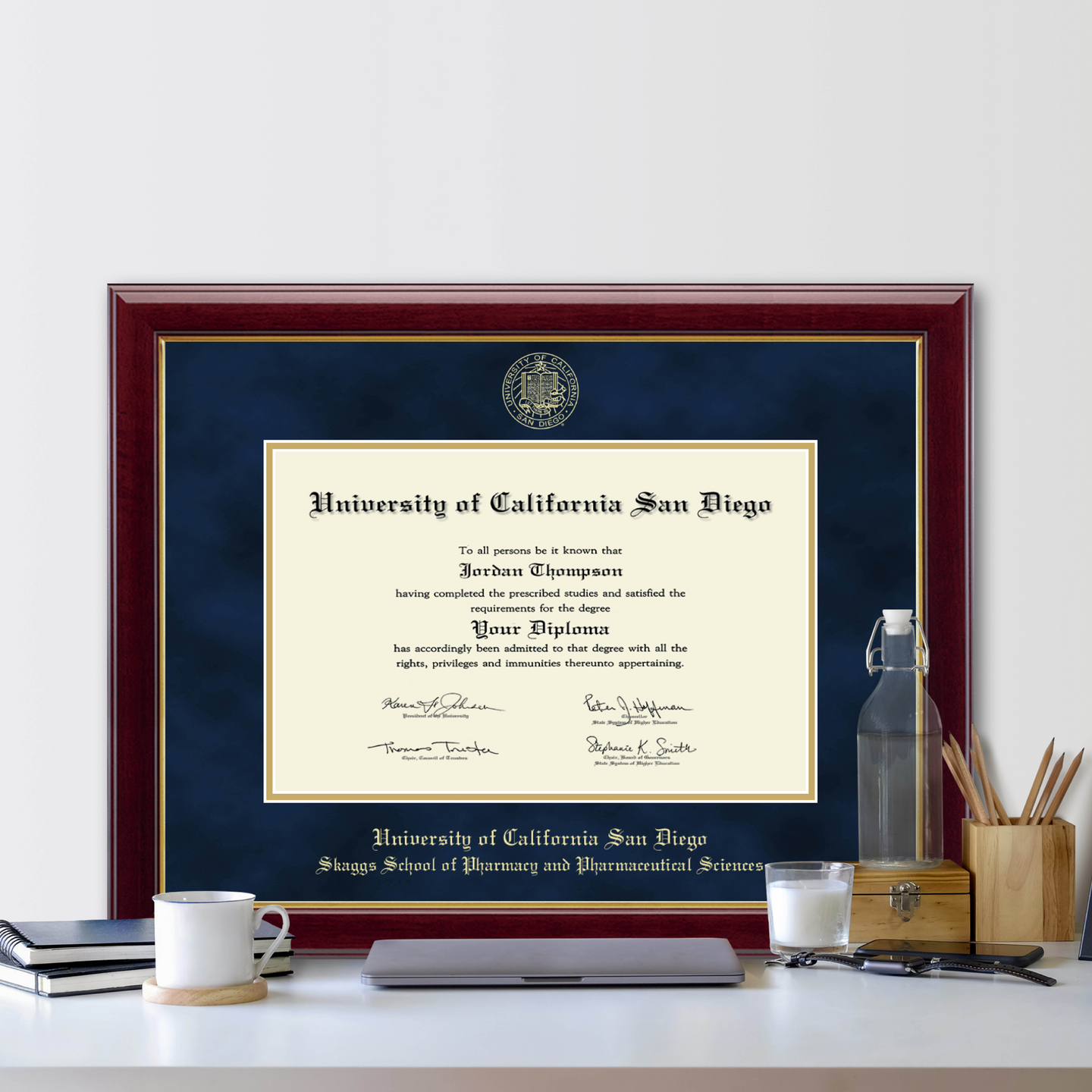 University of California San Diego Gold Embossed Diploma Frame in