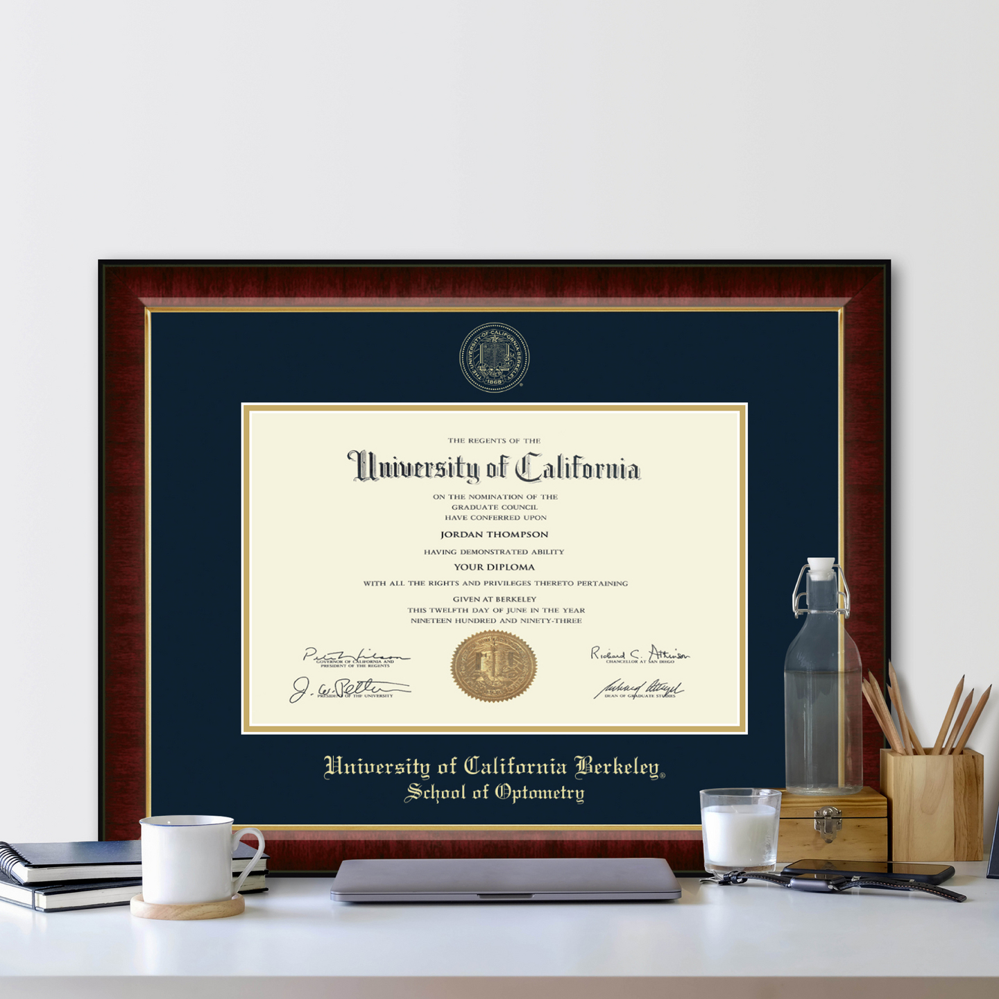 University of California Berkeley Gold Embossed Diploma Frame in Murano