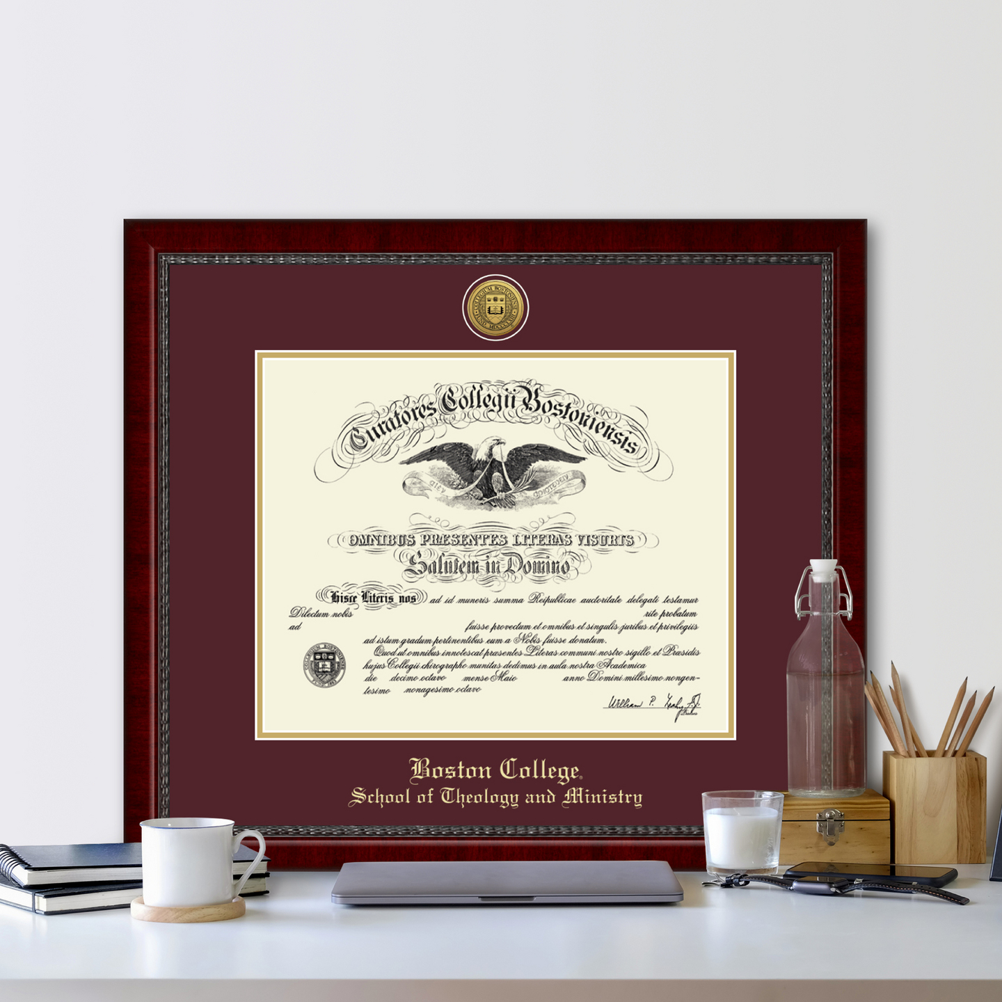 Boston College Gold Engraved Medallion Diploma Frame in Sutton Item