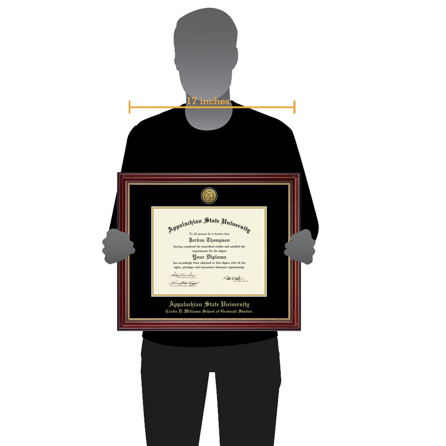 Appalachian State University Gold Engraved Medallion Diploma Frame in  Kensington Gold - Item #208473-AWS