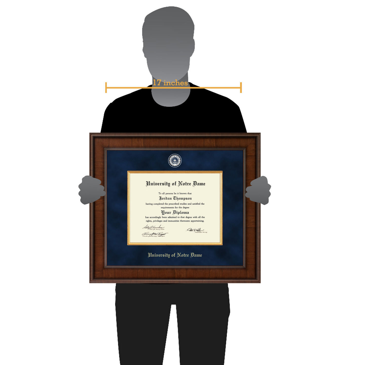 University of Notre Dame Presidential Masterpiece Diploma Frame in