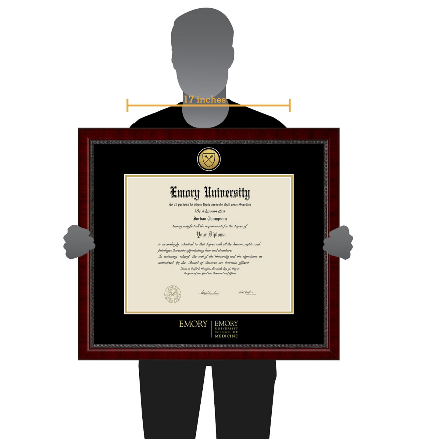 Emory University Gold Engraved Medallion Diploma Frame in Sutton Item