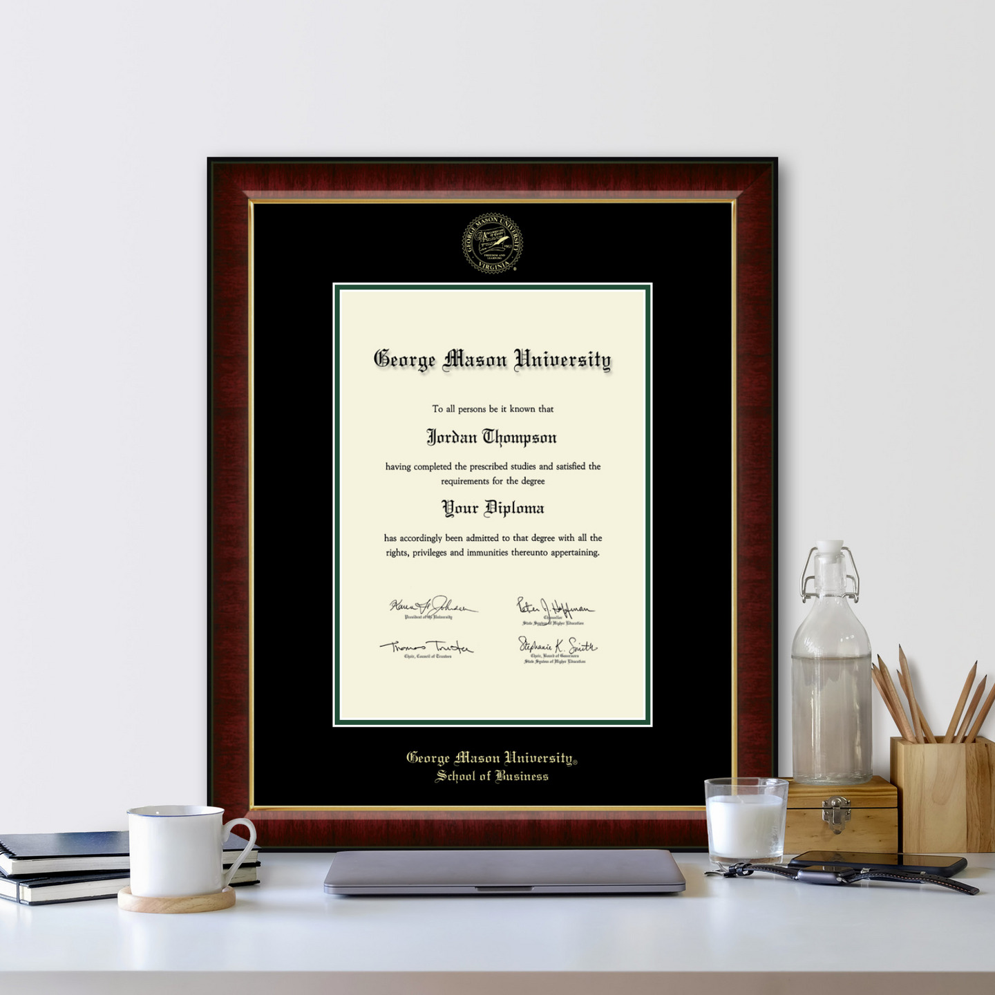 George Mason University Gold Embossed Diploma Frame In Murano - Item ...