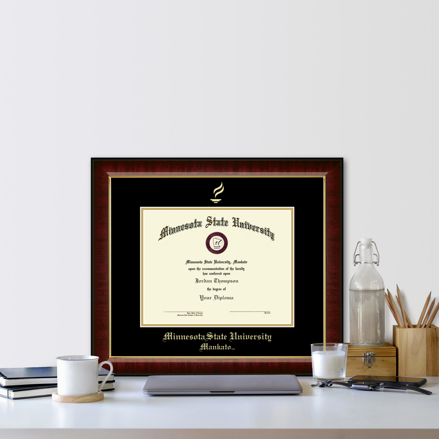 Minnesota State University, Mankato Gold Embossed Diploma Frame in