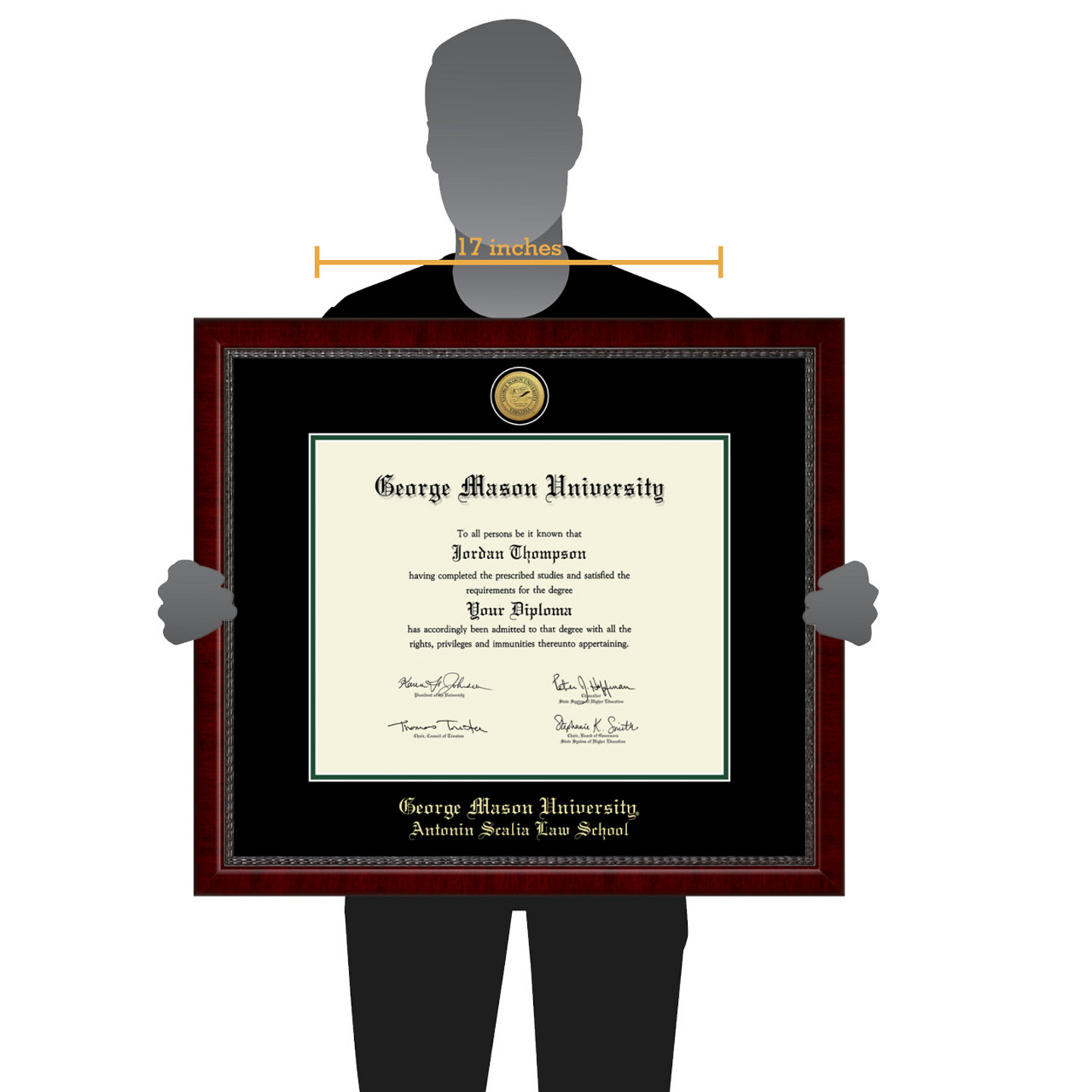 Mason University Gold Engraved Medallion Diploma Frame in Sutton