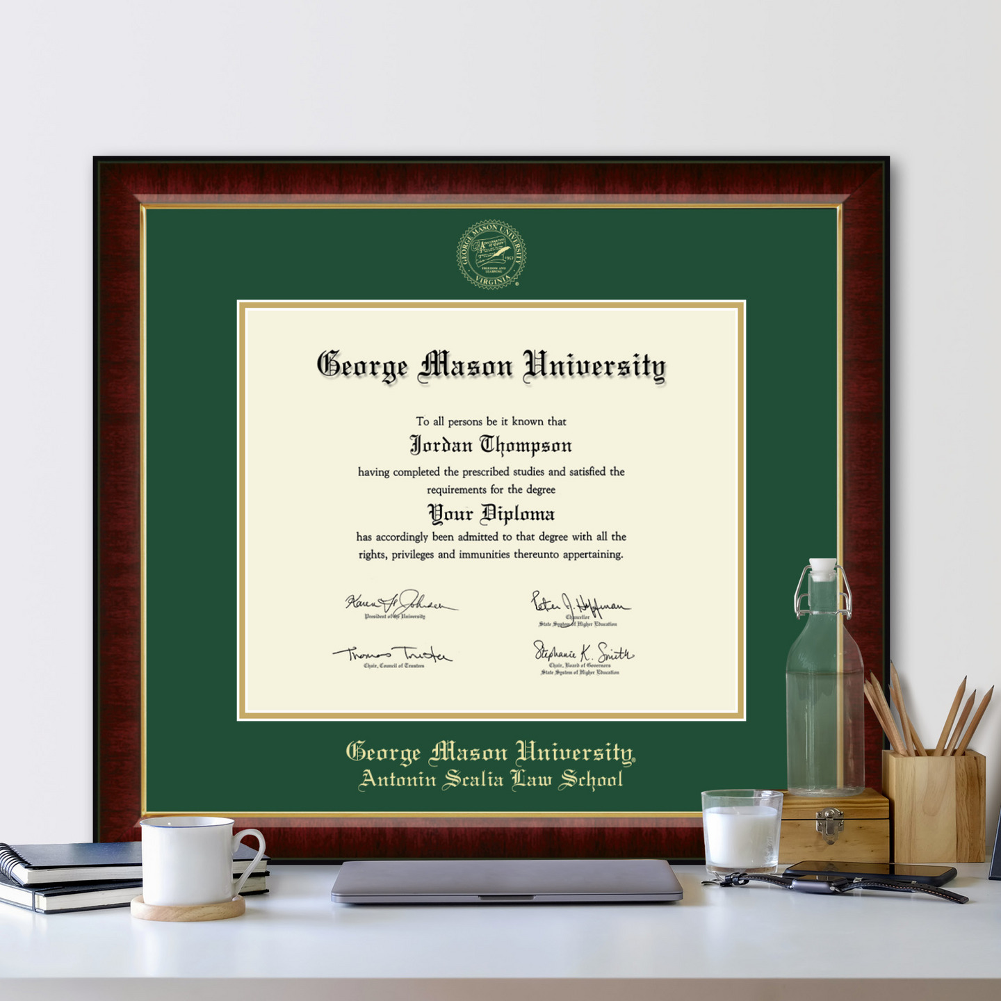 Mason University Gold Embossed Diploma Frame in Murano Item