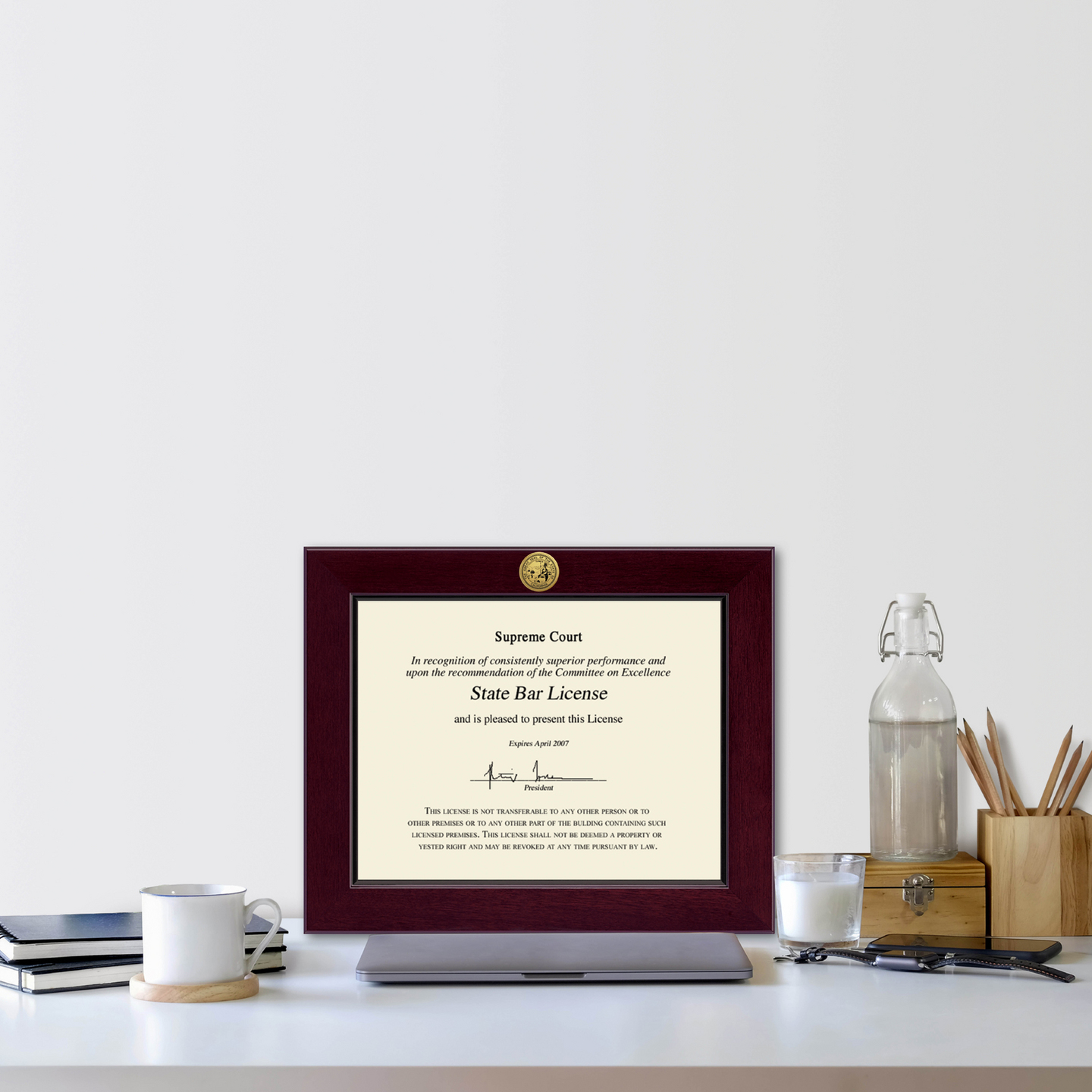 State of California Century Gold Engraved Certificate Frame in Cordova