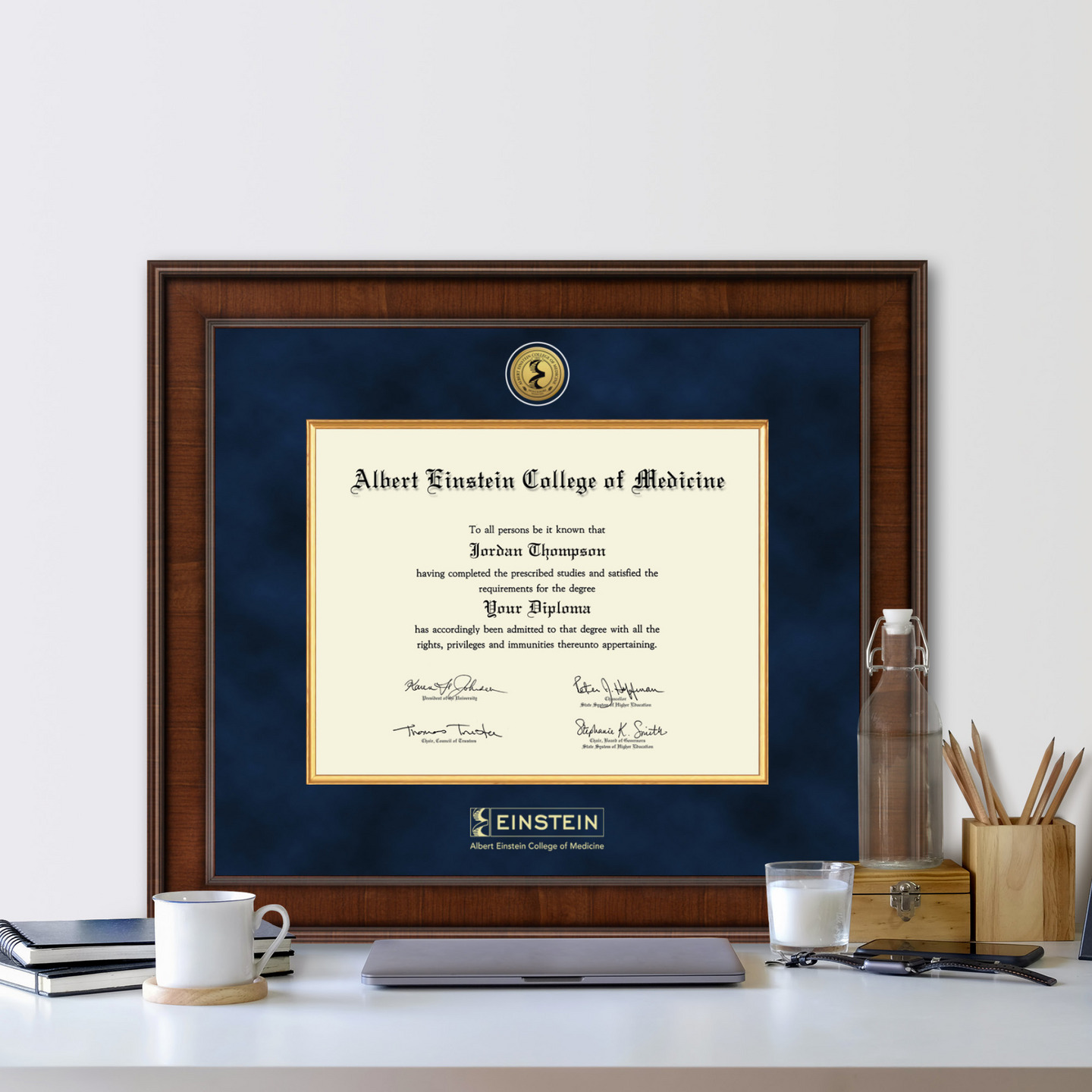 Albert Einstein College of Medicine Presidential Gold Engraved Diploma