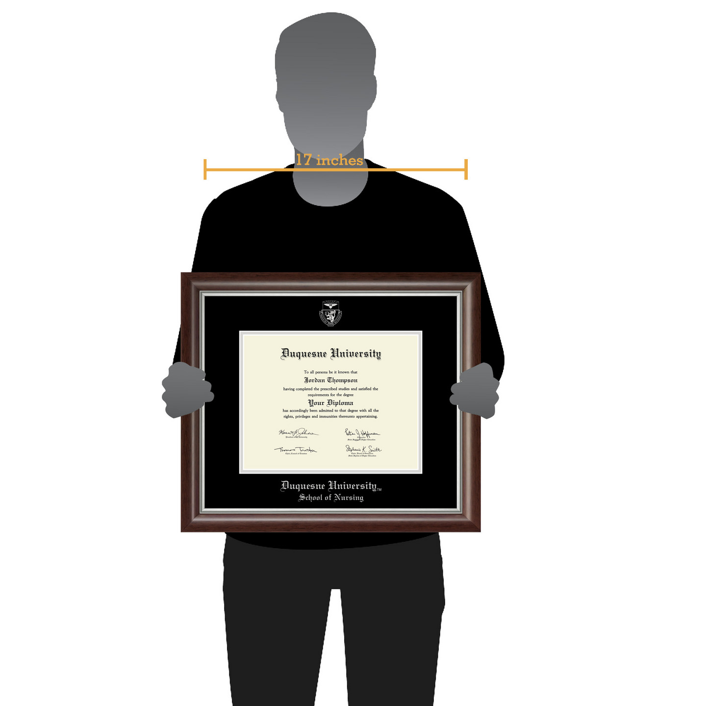 Duquesne University Silver Embossed Diploma Frame in Devonshire Item