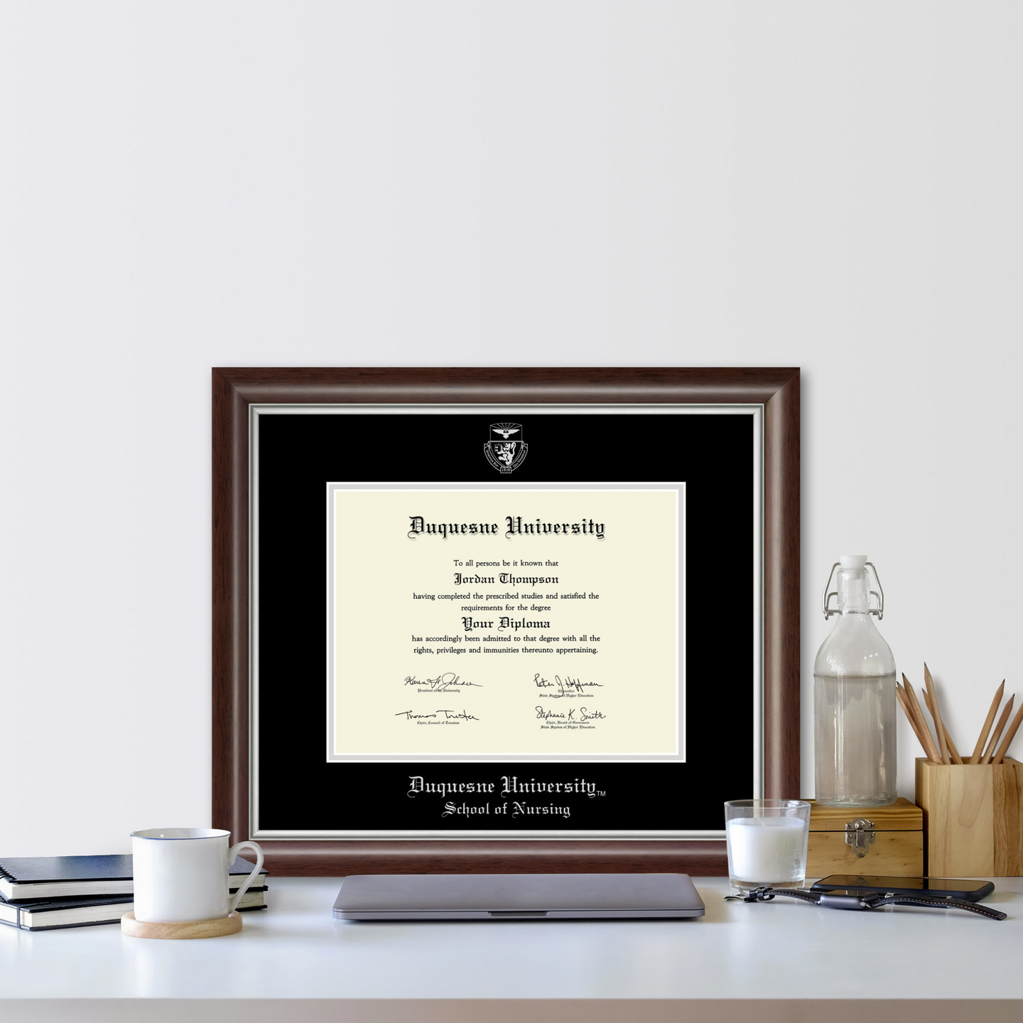 Duquesne University Silver Embossed Diploma Frame in Devonshire Item