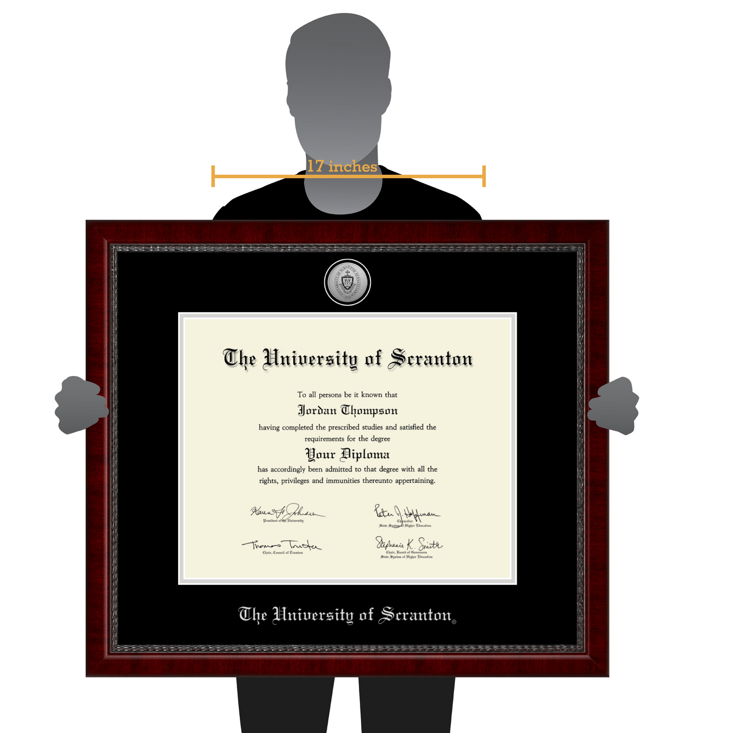 The University of Scranton Silver Engraved Medallion Diploma Frame in Sutton Item 340327 from