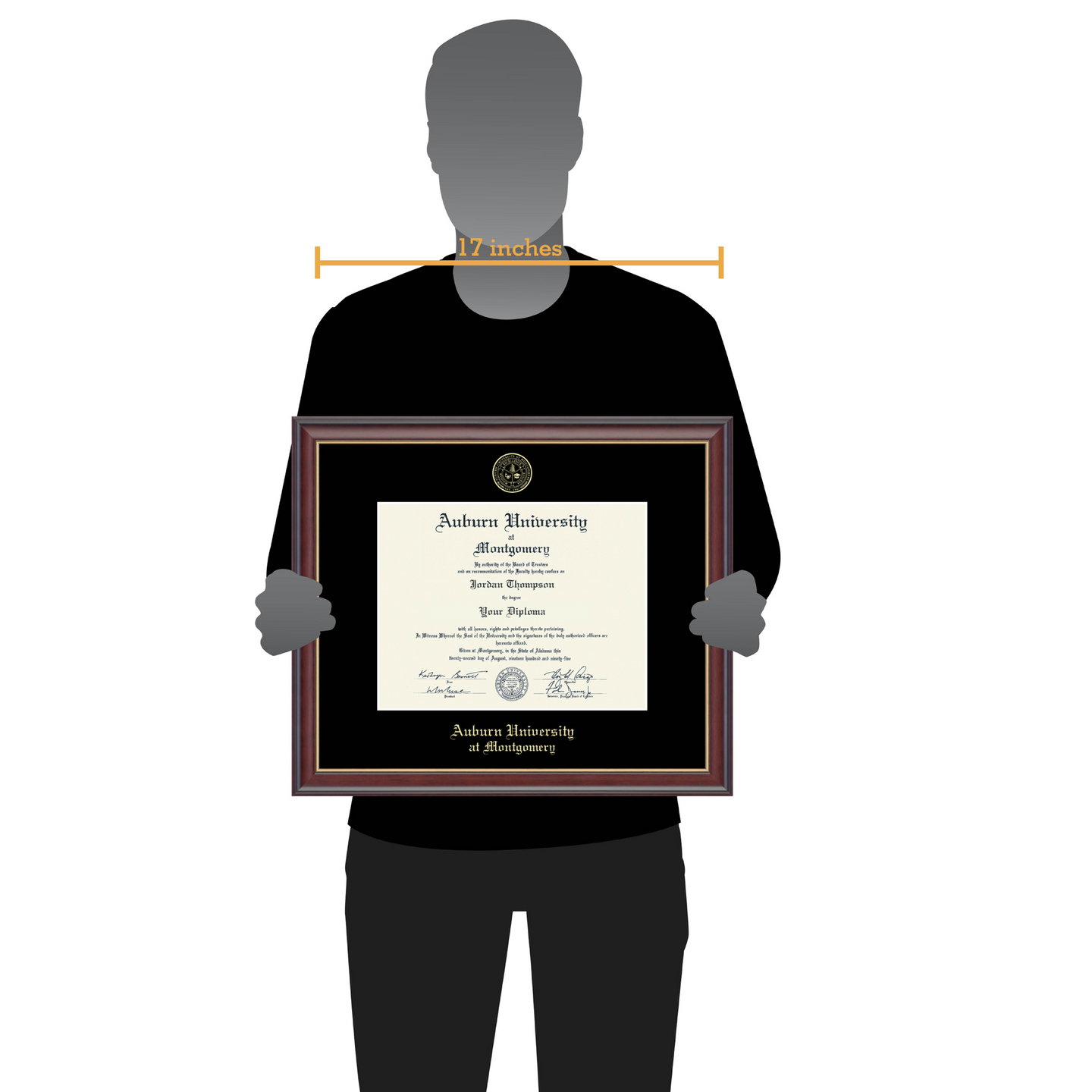 Auburn University Montgomery Gold Embossed Diploma Frame in Studio Gold -  Item #340853 from AUM Bookstore