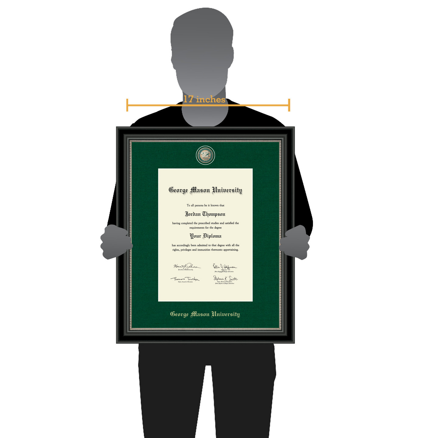Mason University Regal Edition Diploma Frame in Noir Item