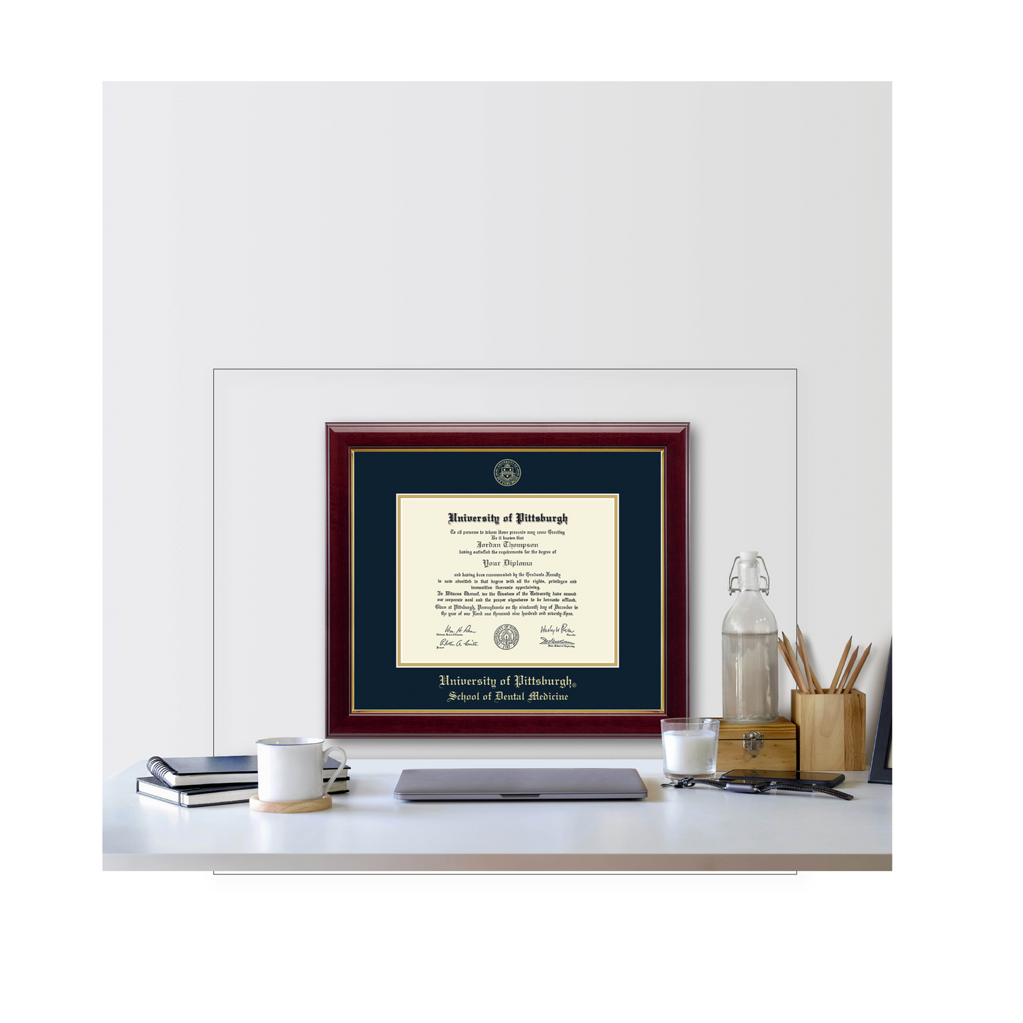 University of Pittsburgh Gold Embossed Diploma Frame in Gallery - Item ...