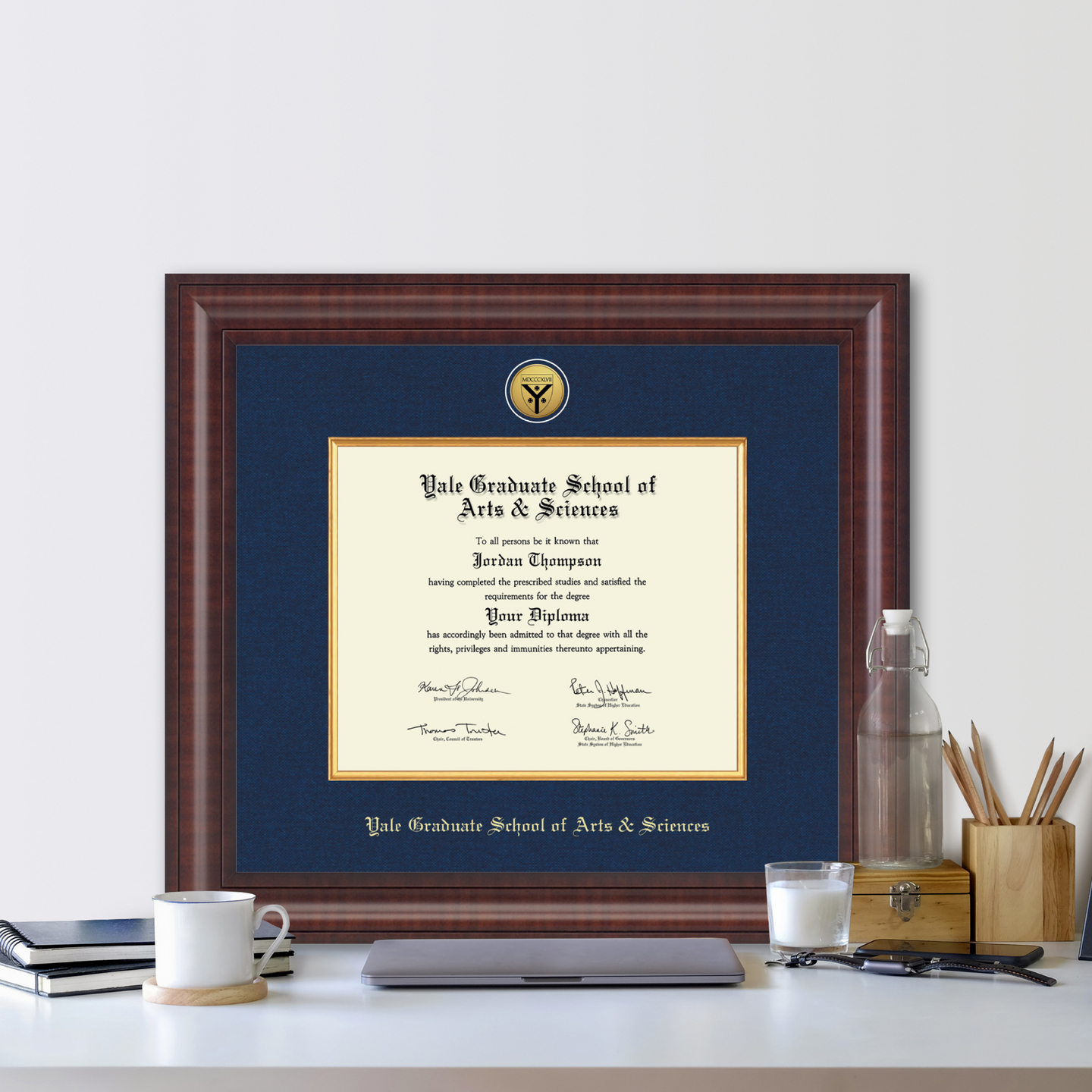 Yale University Presidential Gold Engraved Diploma Frame in Premier ...