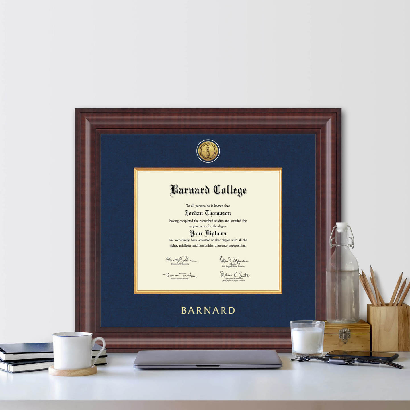 Barnard College Presidential Gold Engraved Diploma Frame In Premier ...