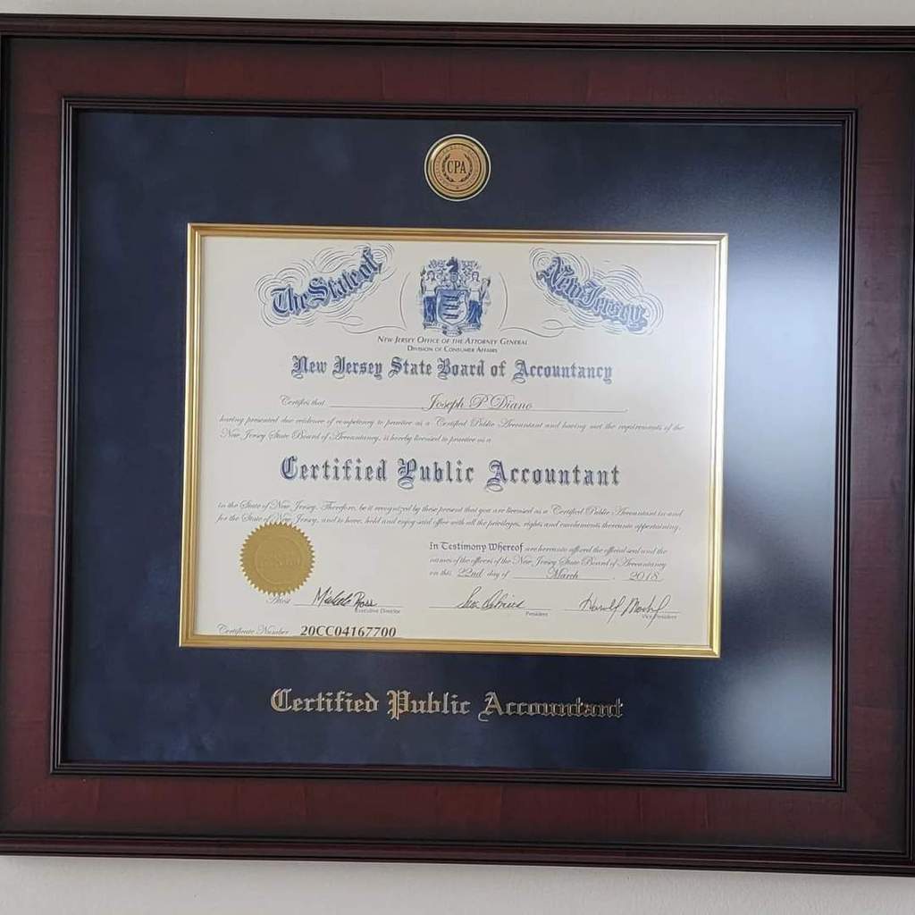 custom CPA certificate frame