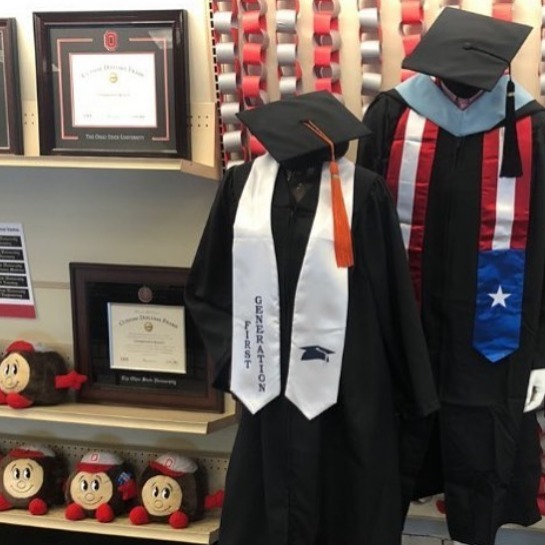 Ohio State Univesity bookstore display of diploma frames