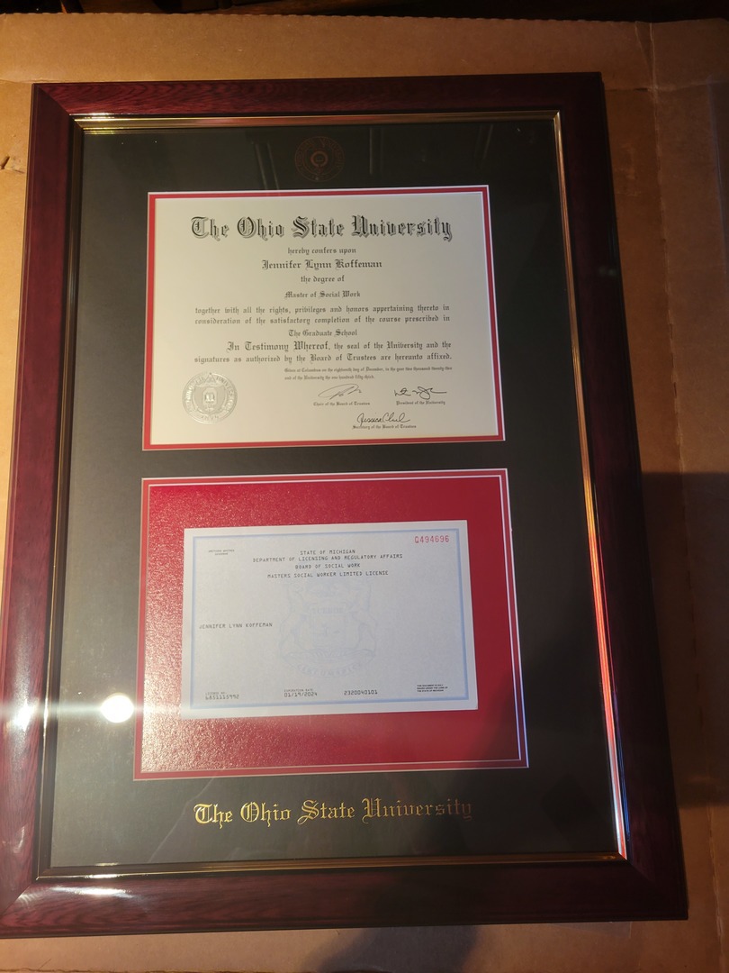 The Ohio State University double degree frame