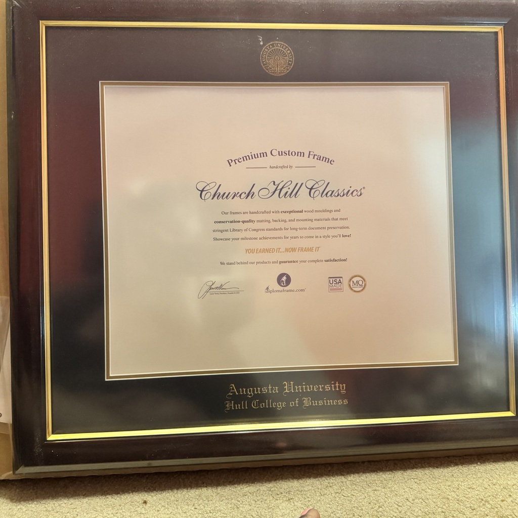 Augusta University business degree frame