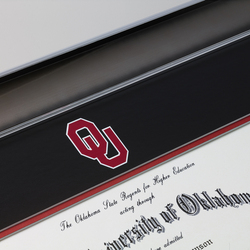 University of Oklahoma diploma frame seal closeup