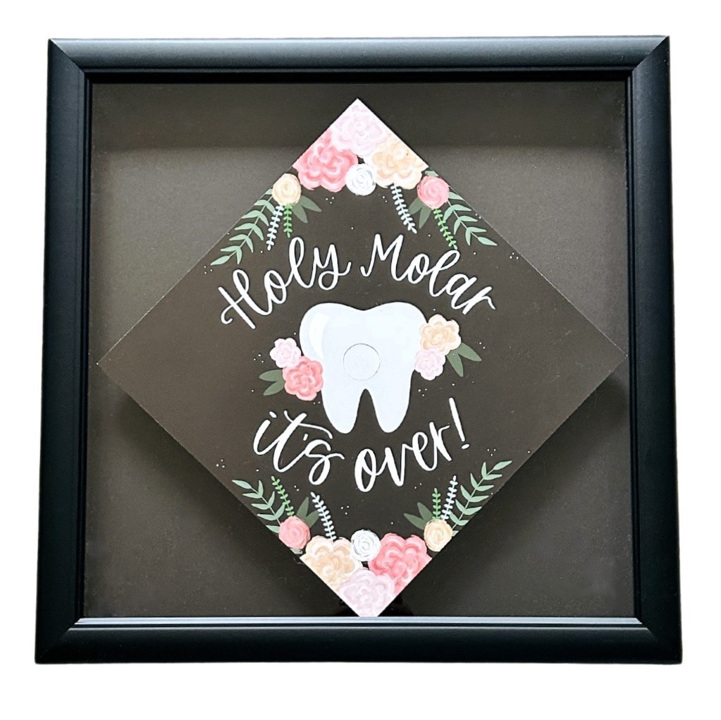 holy molar its over painted grad cap in grad cap frame